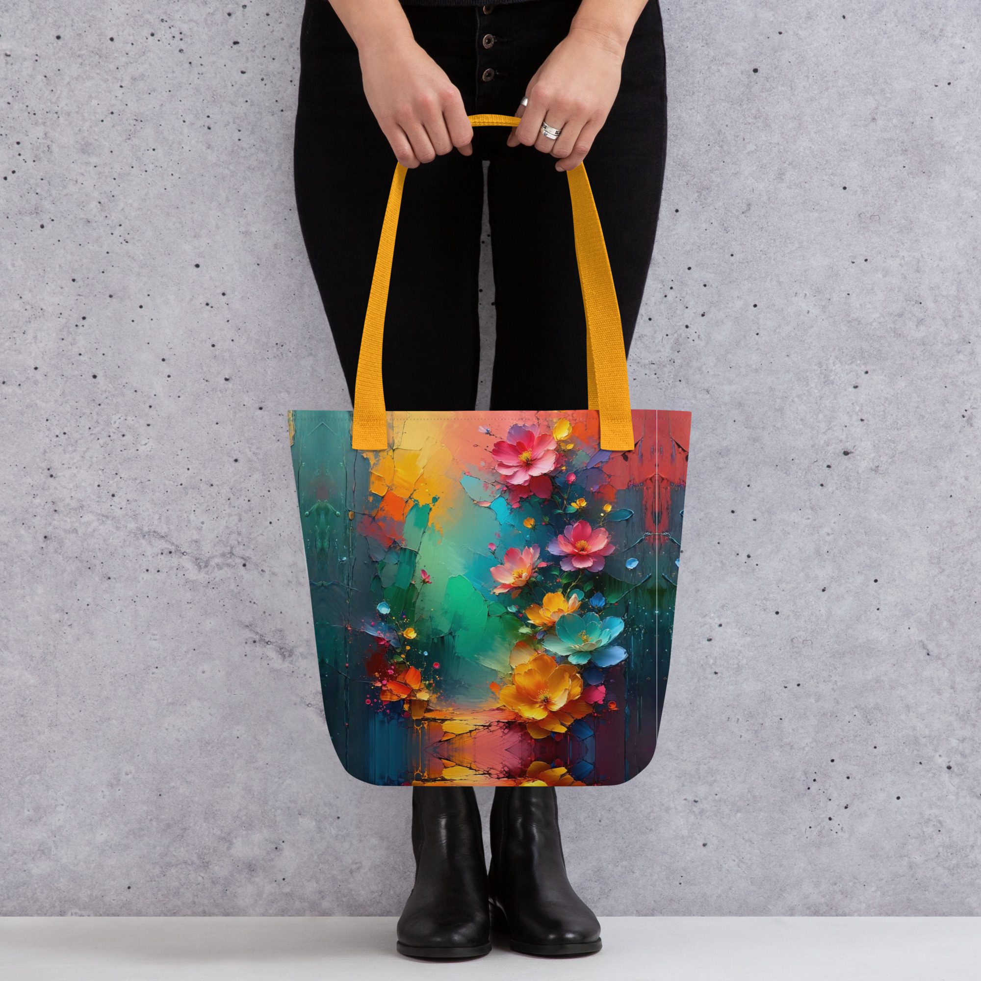 Petals of the Vivid Realm – All-Over Print Tote Bag - Image 16