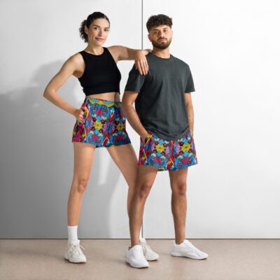 Pixel Pop Fever — All-Over Print Unisex Athletic Shorts