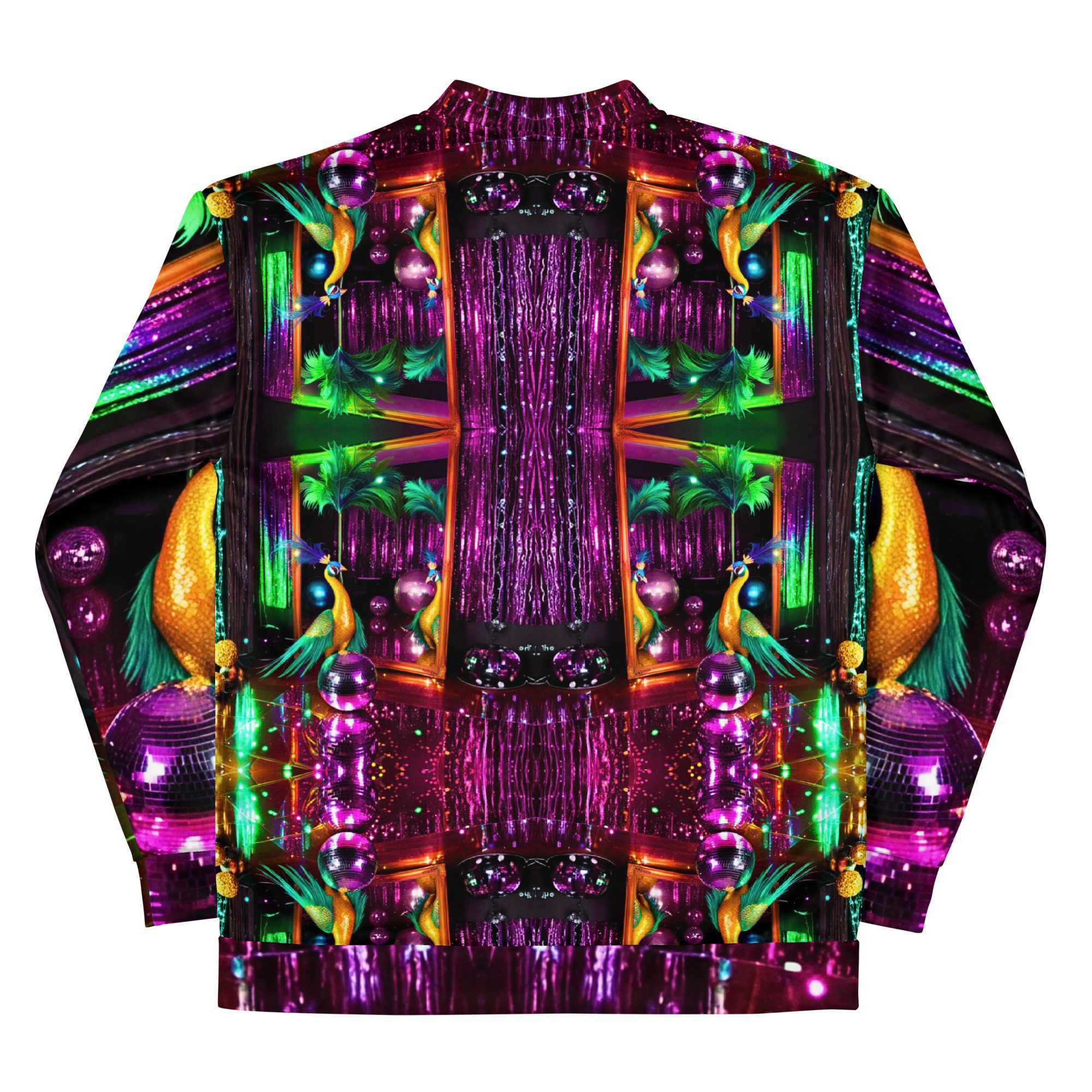 SG’s Mardi Gras Peacocks Mirrorball Masquerade Night – Unisex Bomber Jacket - Image 19