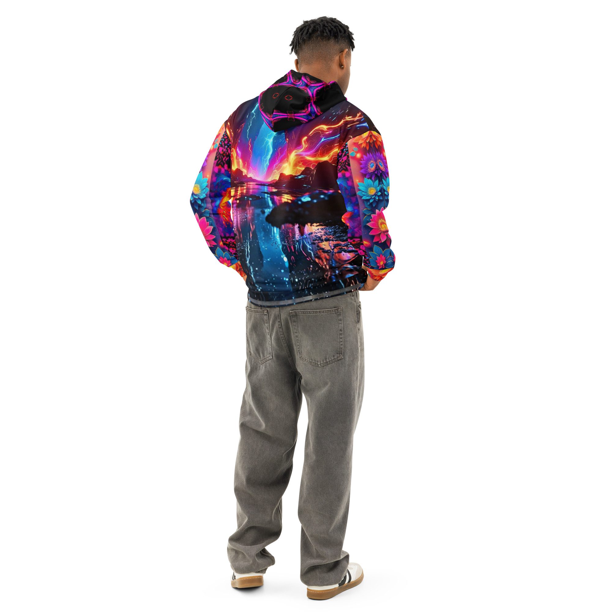 Glacial Lava Bloom – Unisex Cotton Hoodie - Image 7