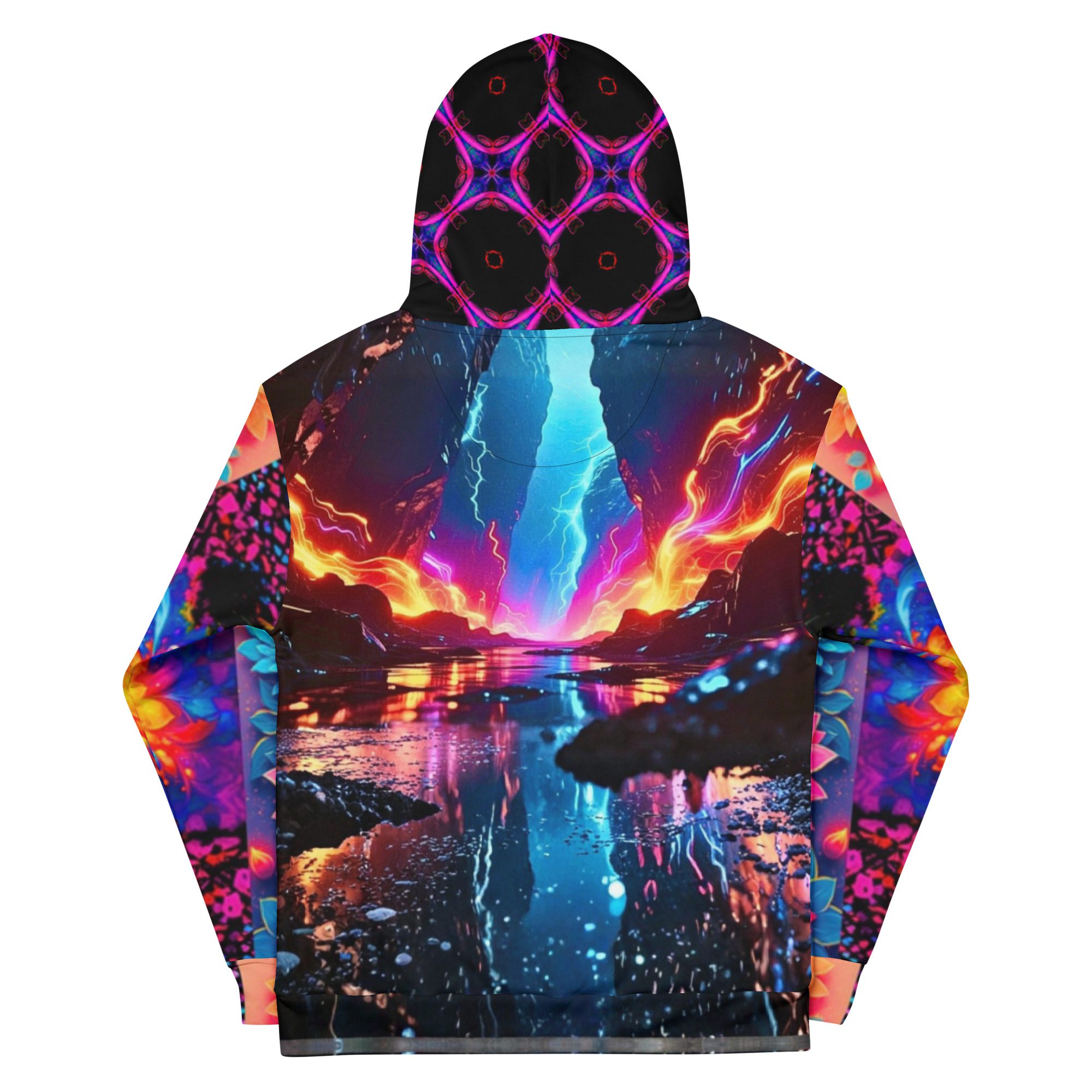 Glacial Lava Bloom – Unisex Cotton Hoodie - Image 10