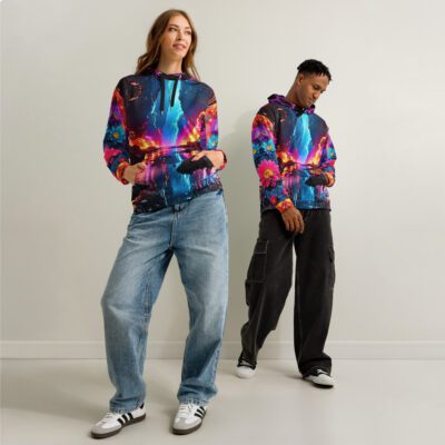 Glacial Lava Bloom – Unisex Cotton Hoodie