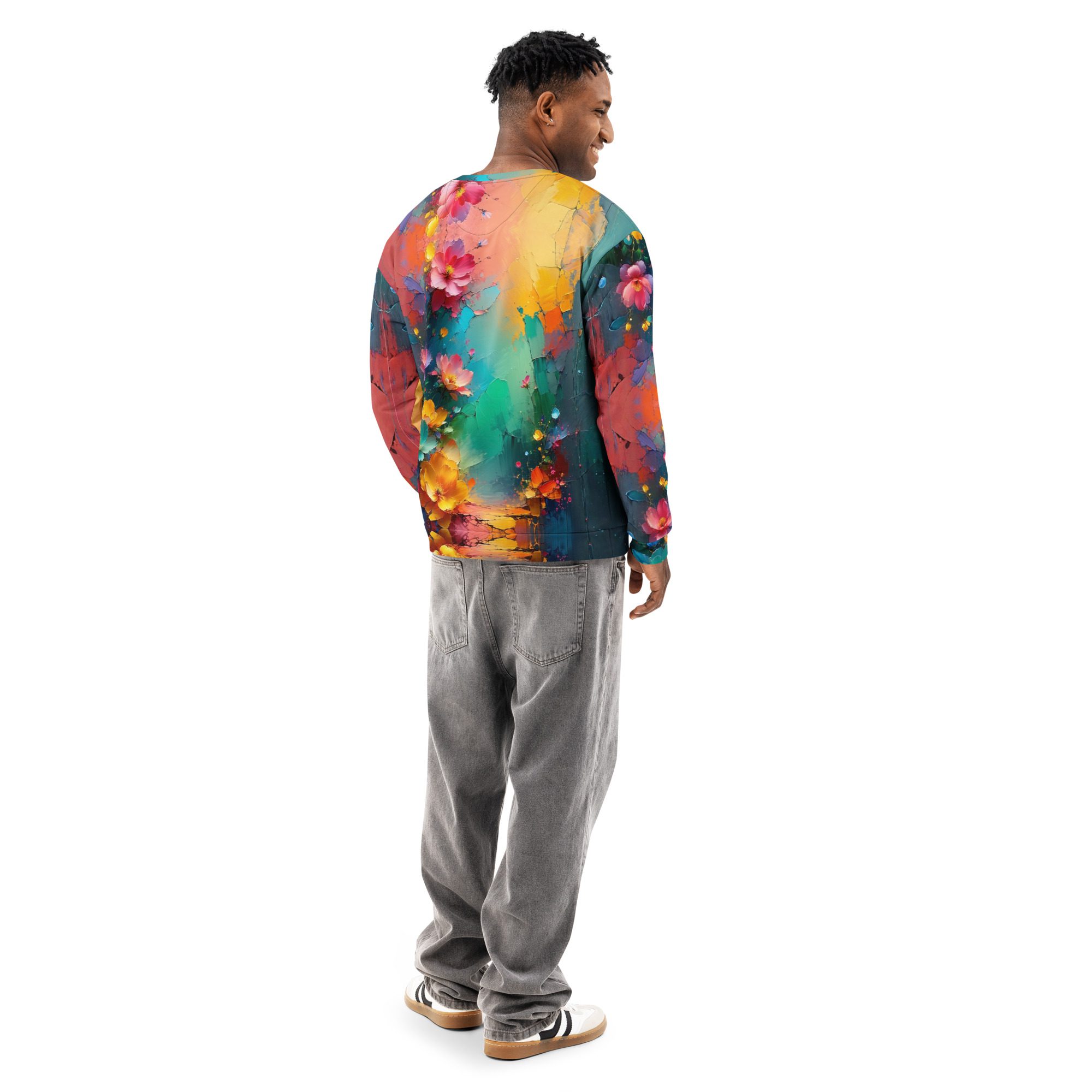 Petals of the Vivid Realm — Unisex Cotton Sweatshirt - Image 4