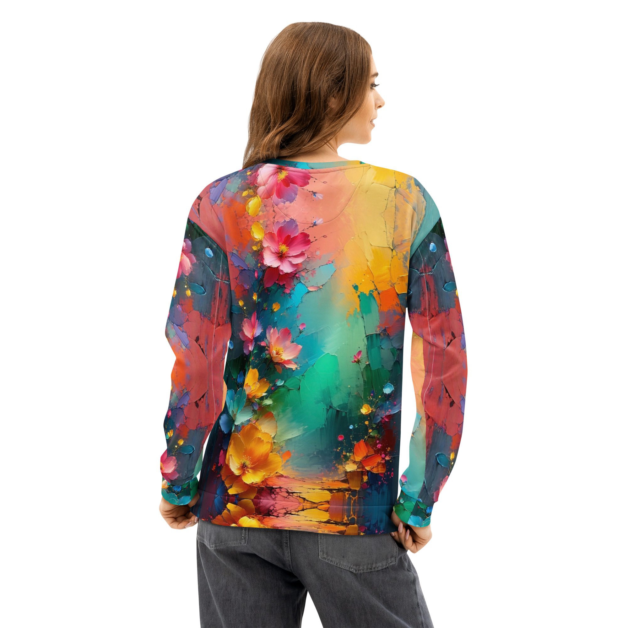 Petals of the Vivid Realm — Unisex Cotton Sweatshirt - Image 8