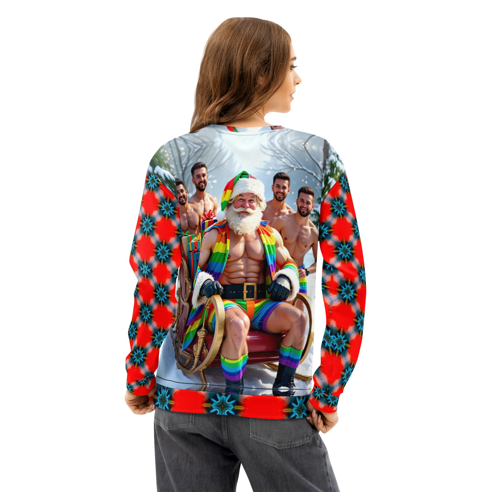 Mr. Claus and His Merry Men – Unisex Cotton Sweatshirt - Image 8