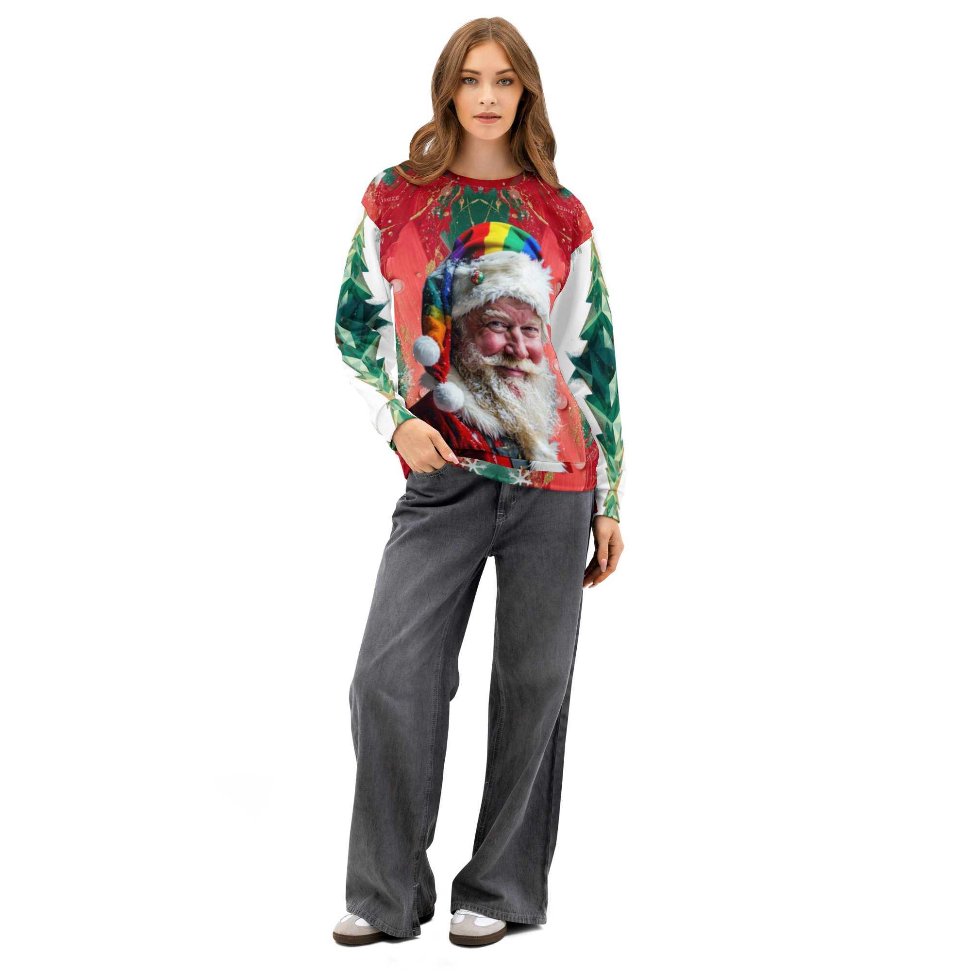 Pride Santa – Unisex Cotton Sweatshirt - Image 7