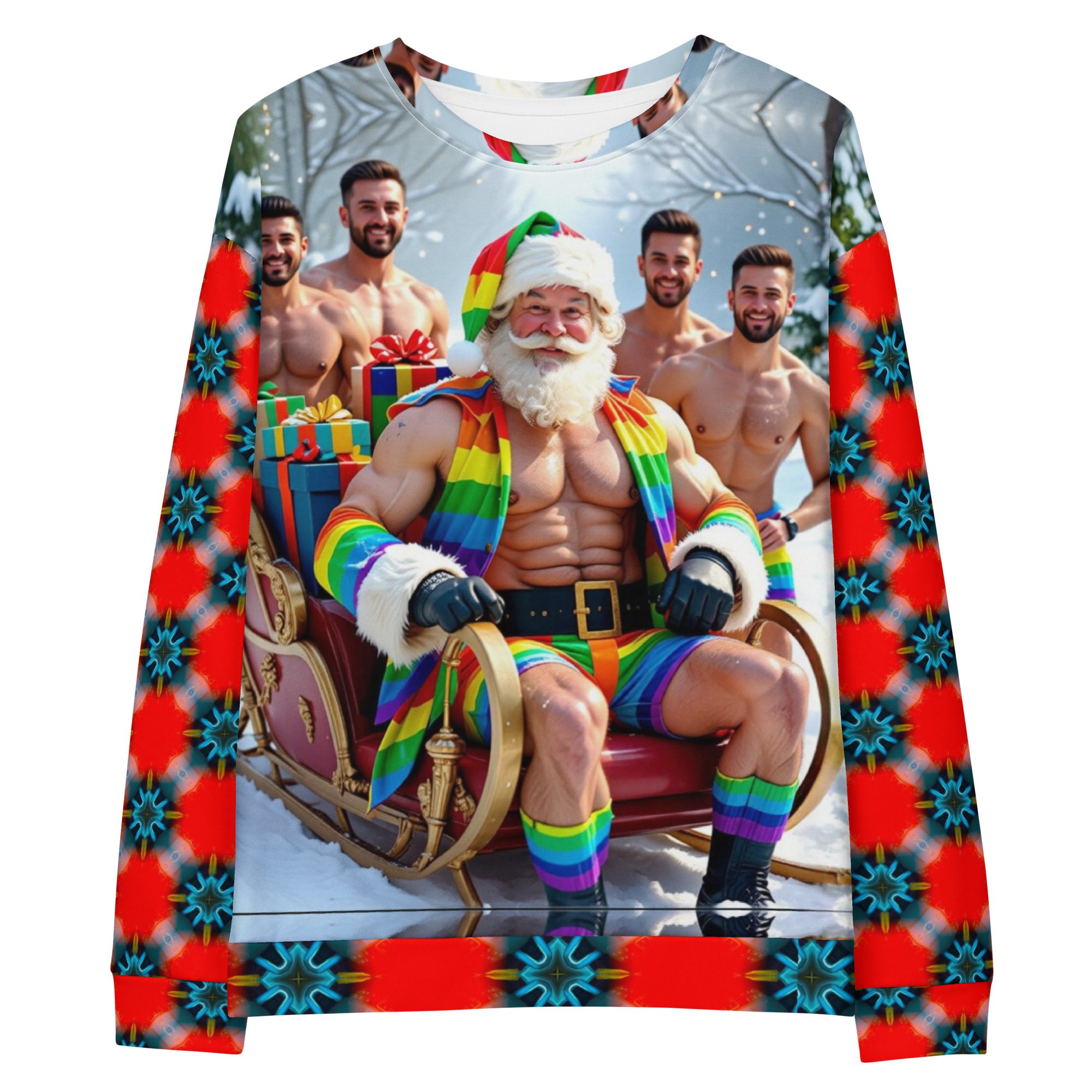 Mr. Claus and His Merry Men – Unisex Cotton Sweatshirt - Image 9