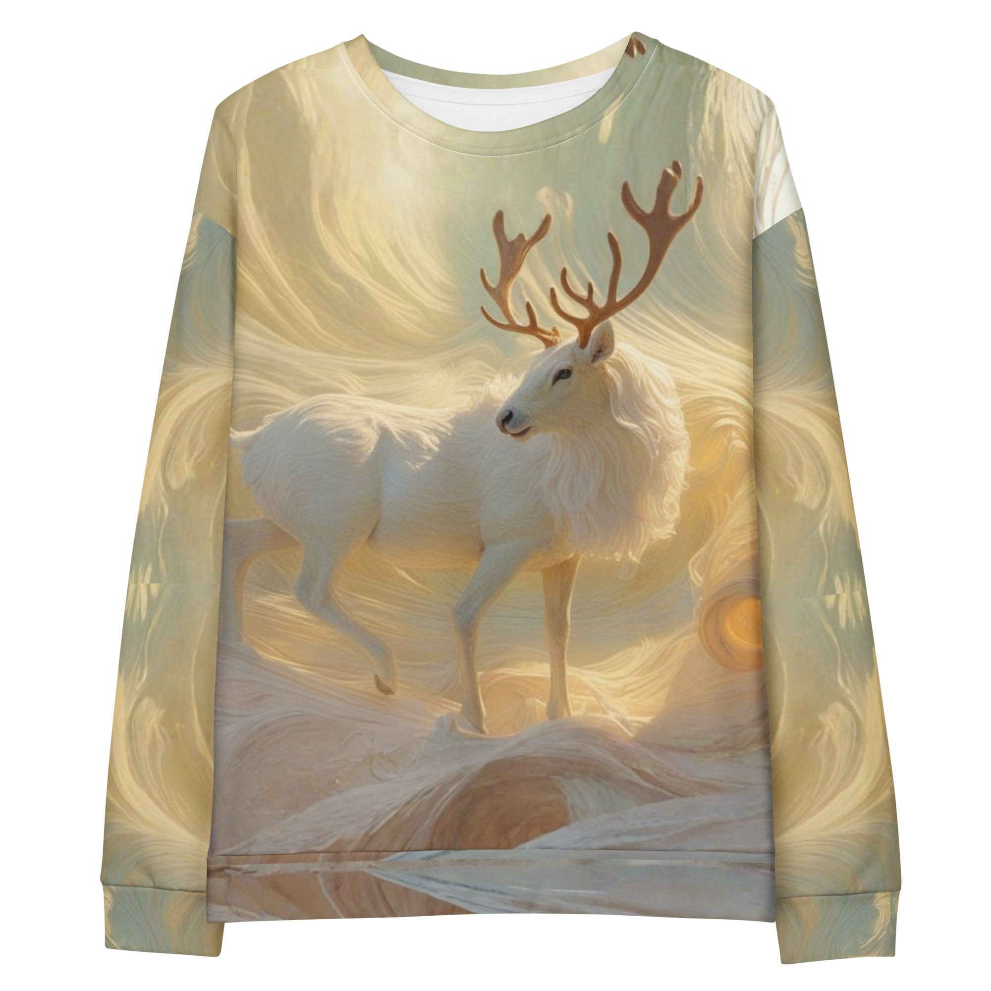 Ascent of the Sunlit Stag — Unisex Cotton Sweatshirt - Image 9