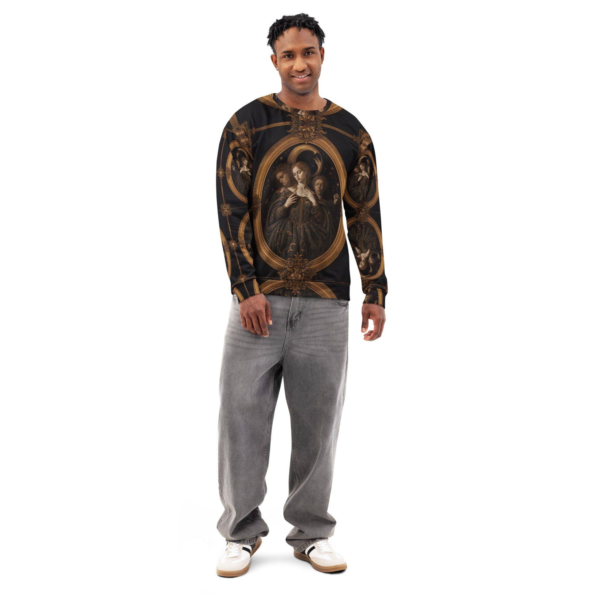 The Sisters Entombed in Starlight — Unisex Cotton Sweatshirt - Image 2