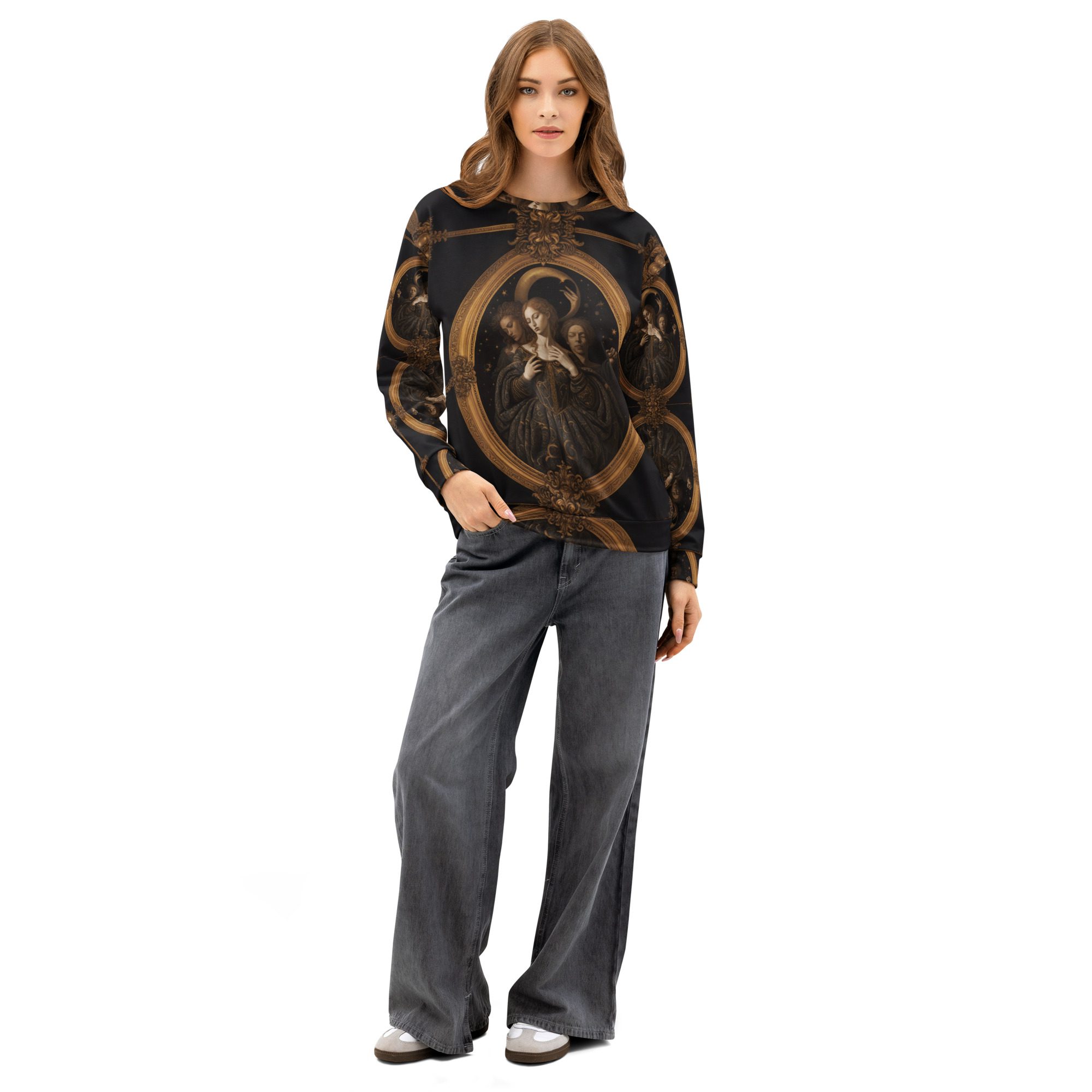 The Sisters Entombed in Starlight — Unisex Cotton Sweatshirt - Image 7