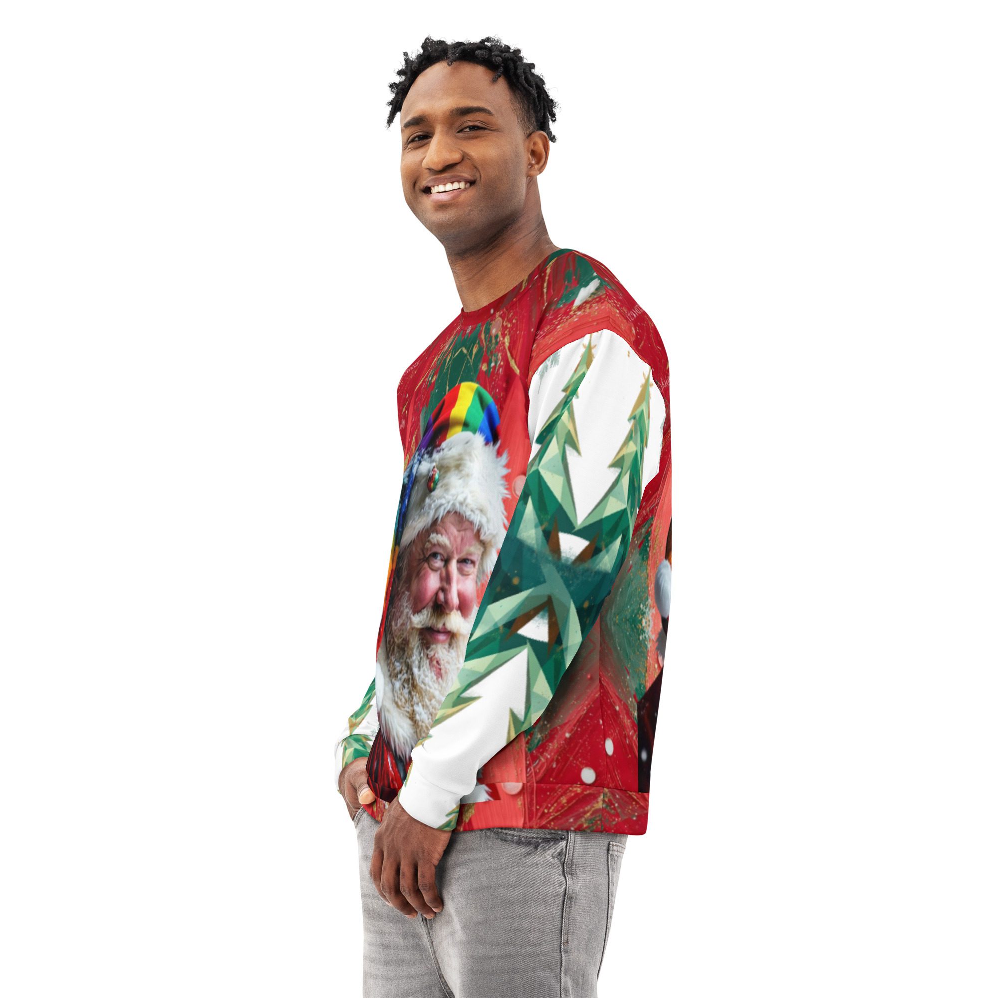 Pride Santa – Unisex Cotton Sweatshirt - Image 4