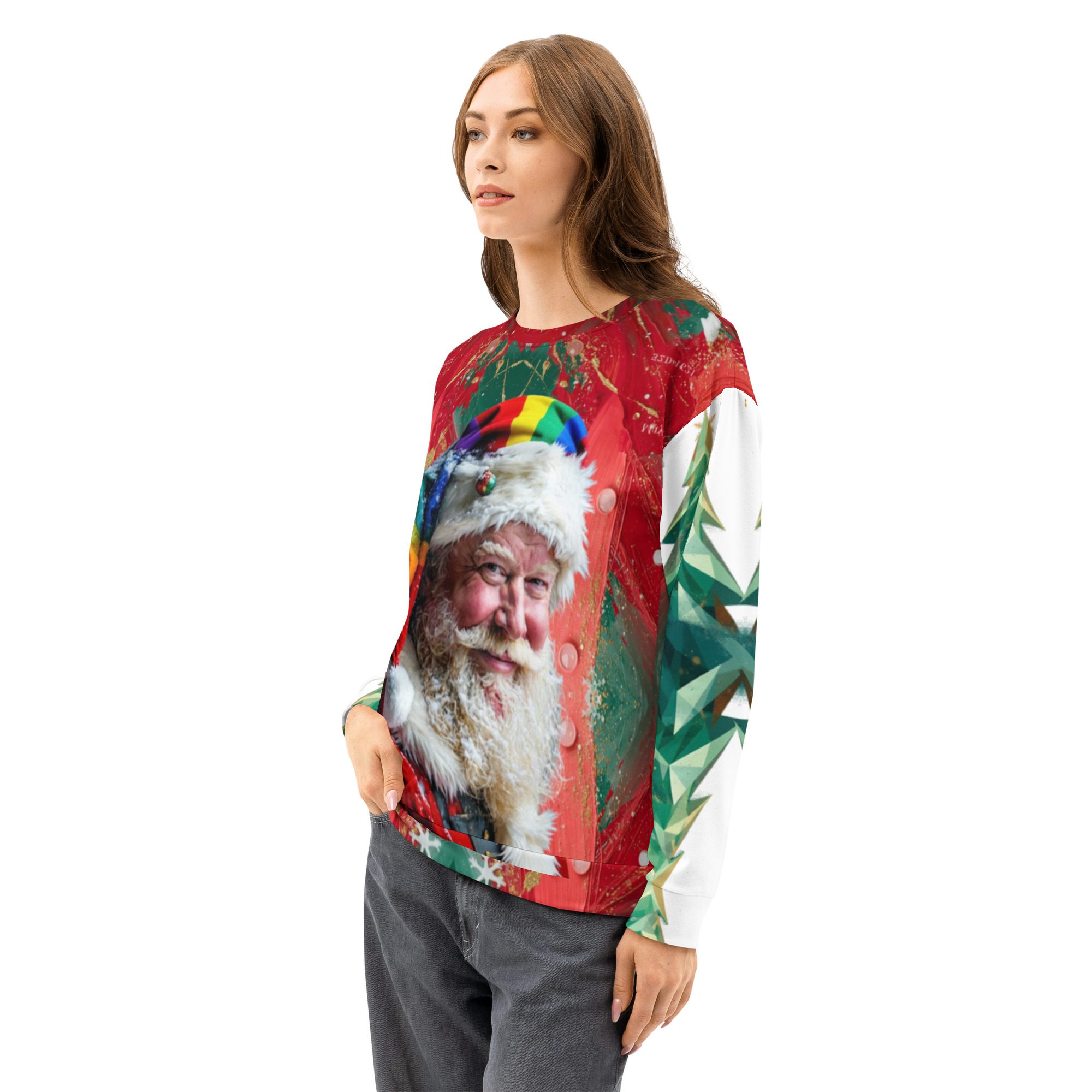 Pride Santa – Unisex Cotton Sweatshirt - Image 6