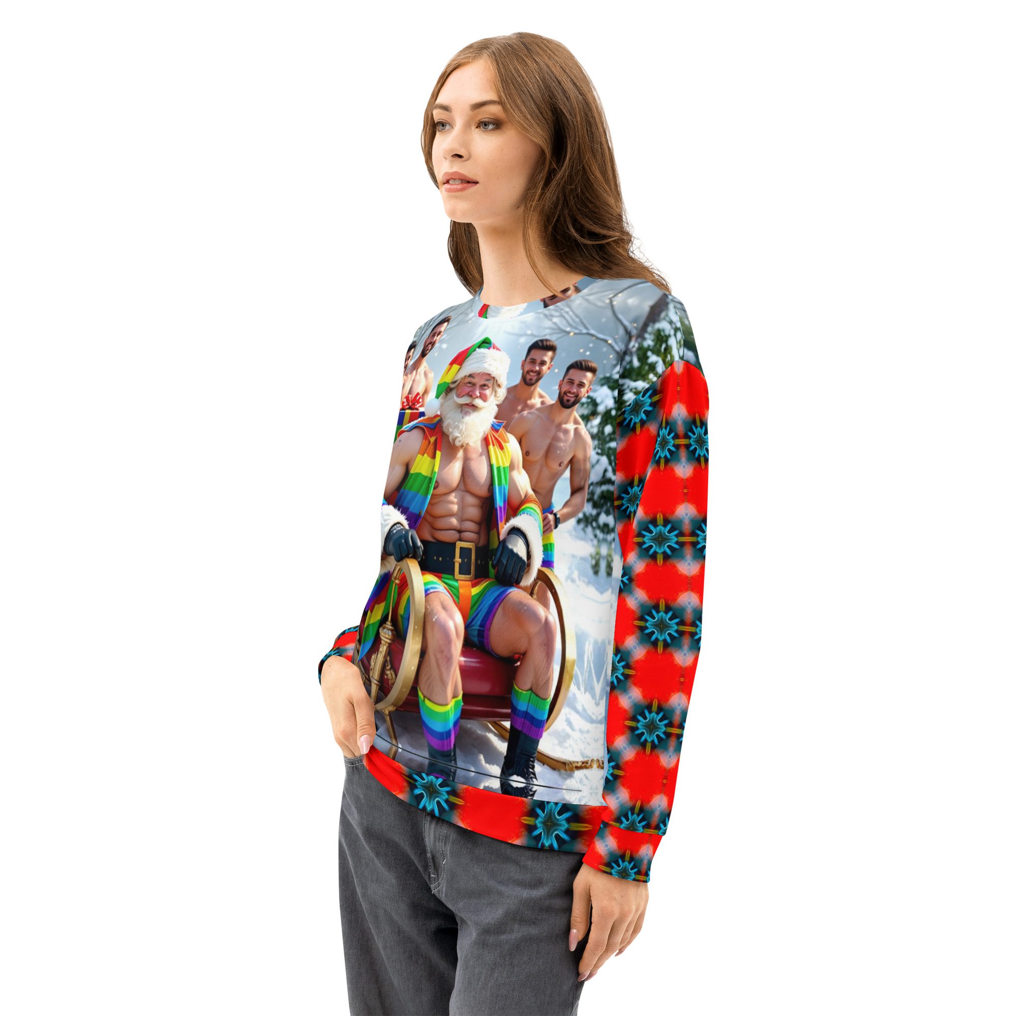 Mr. Claus and His Merry Men – Unisex Cotton Sweatshirt - Image 6