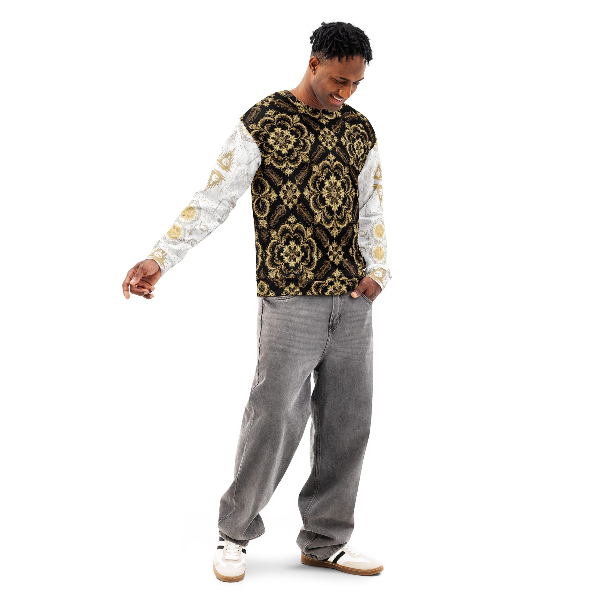 The Archivist’s Garden Bound in Ink and Gold — Unisex Cotton Sweatshirt - Image 7