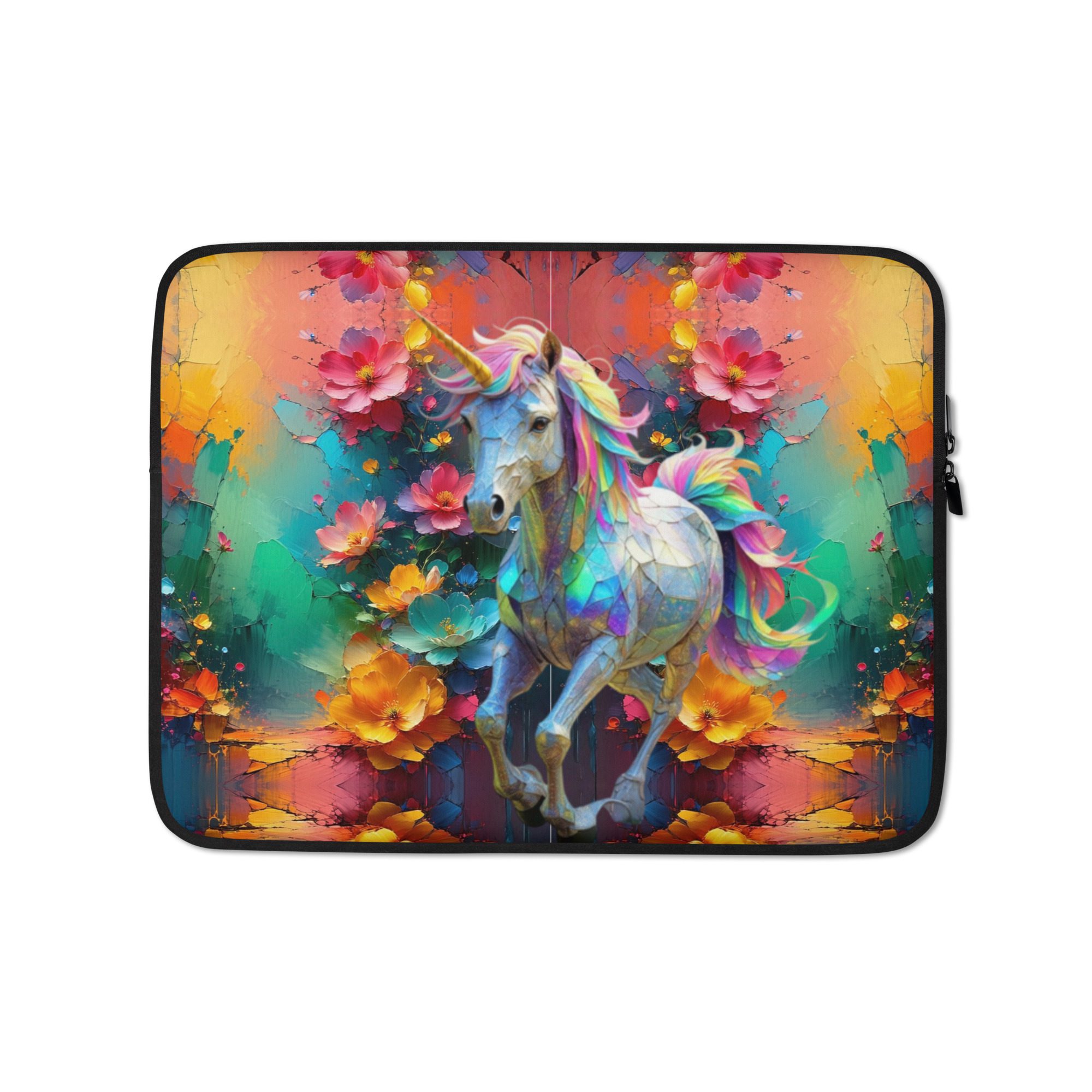 Wildheart’s Starlit Petals of the Vivid Unicorn Realm — Laptop Sleeve - Image 2