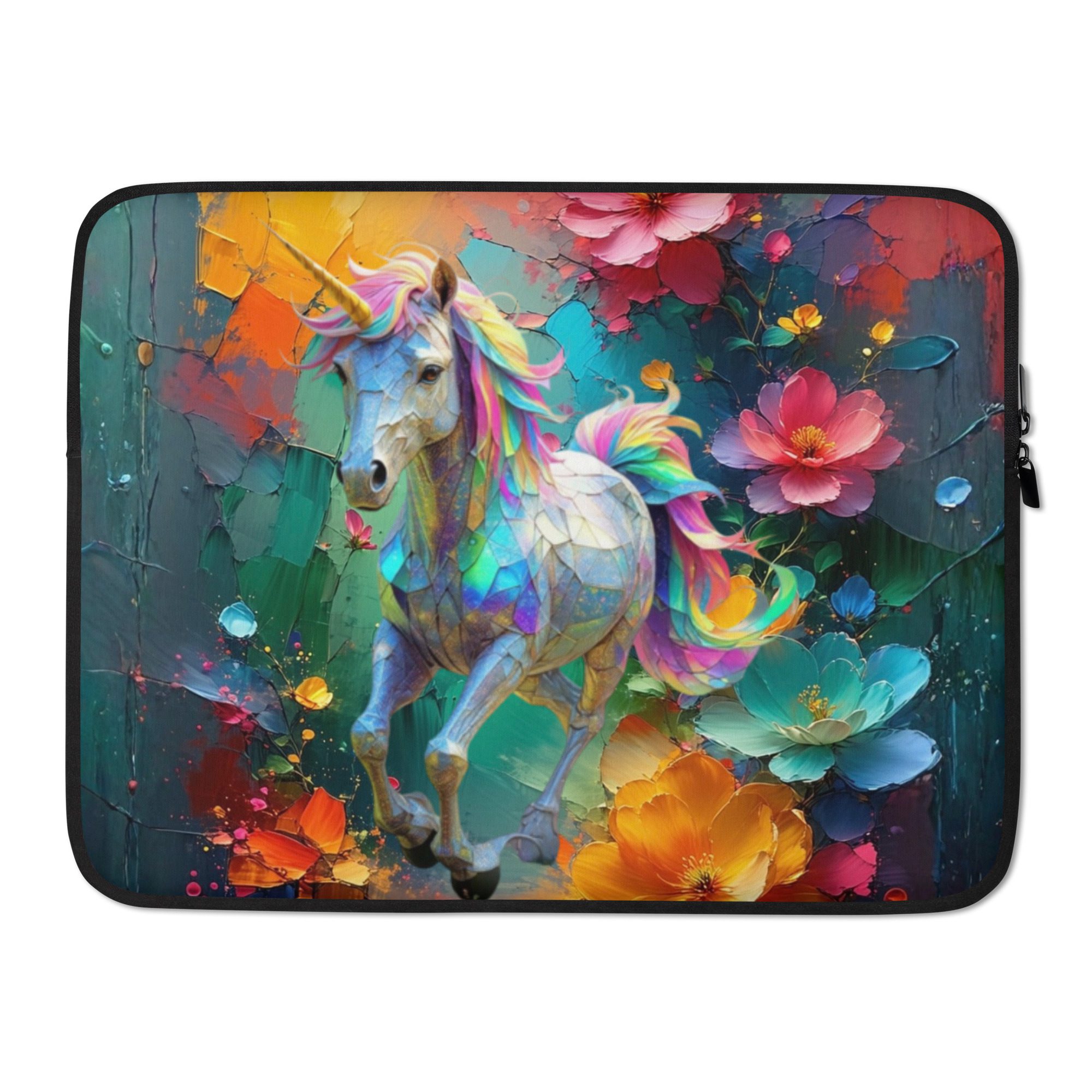 Wildheart’s Starlit Petals of the Vivid Unicorn Realm — Laptop Sleeve