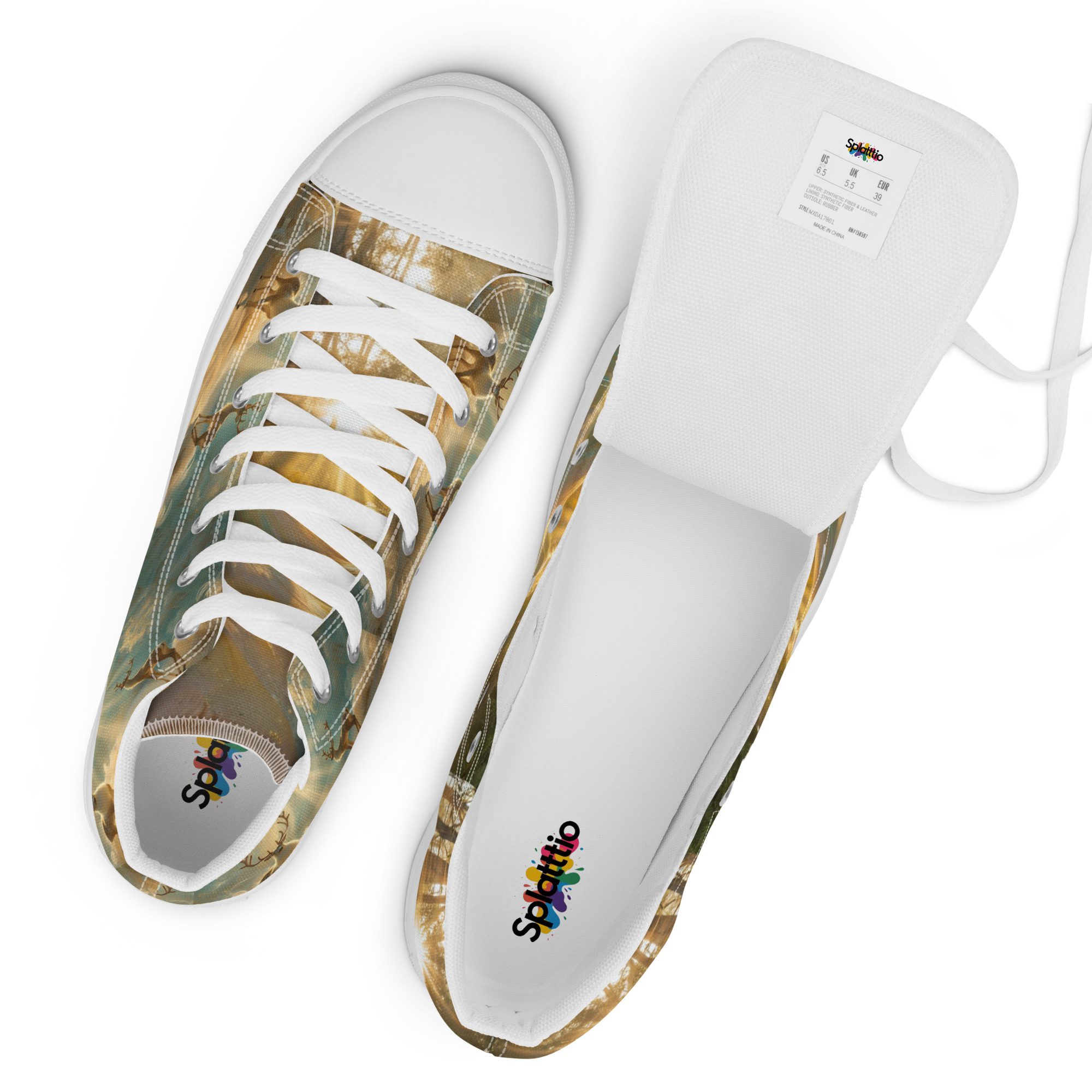 Dreamscape’s Celestial Realm – Men’s High Top Canvas Shoes - Image 8