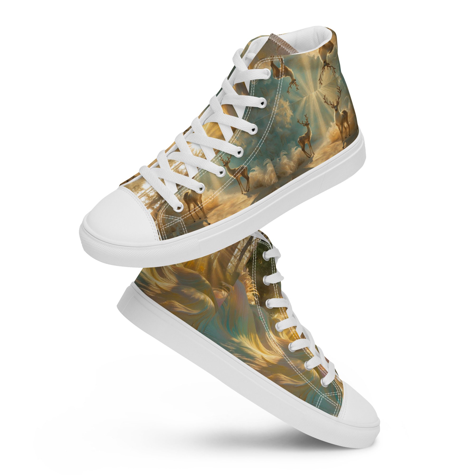 Dreamscape’s Celestial Realm – Men’s High Top Canvas Shoes - Image 19