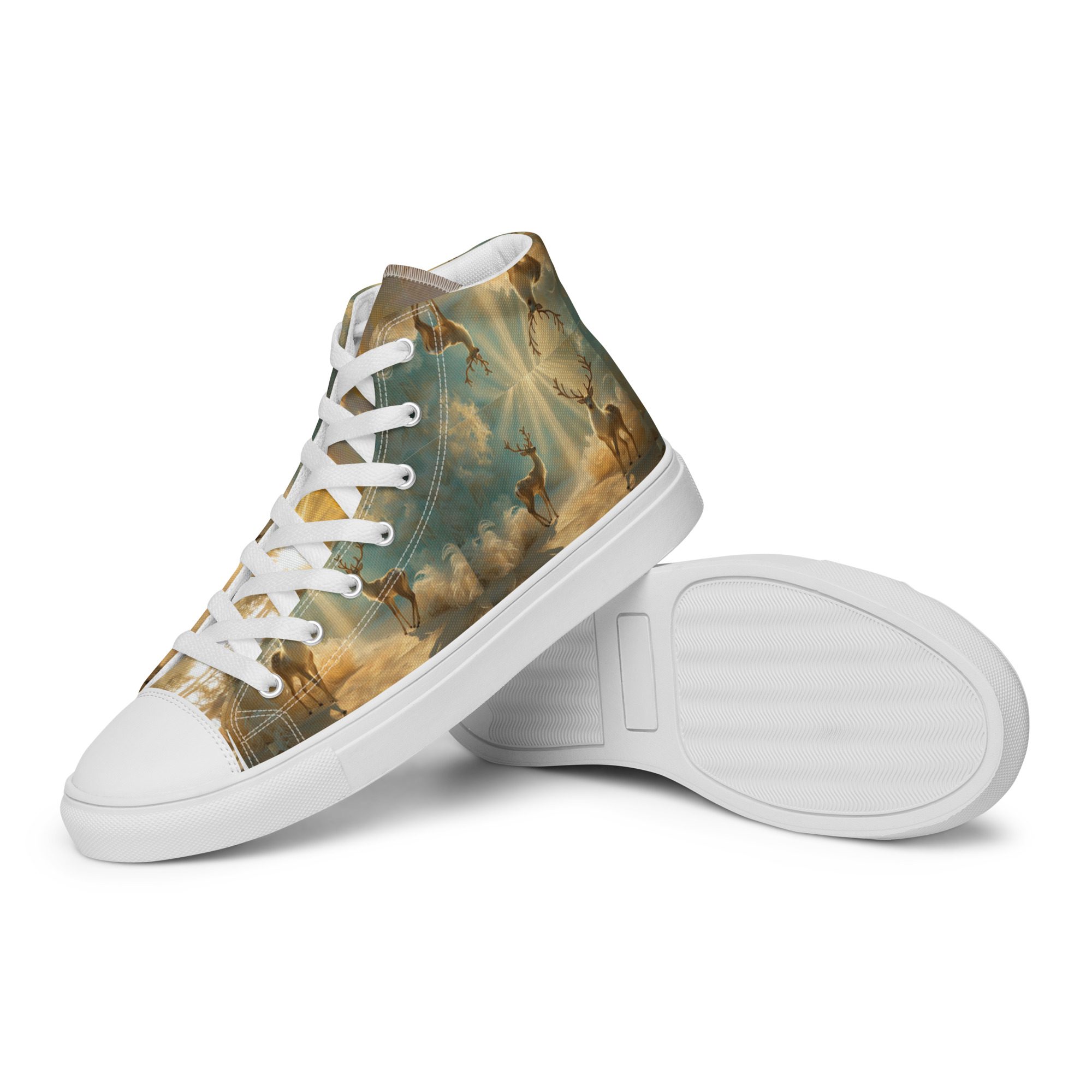 Dreamscape’s Celestial Realm – Men’s High Top Canvas Shoes - Image 20