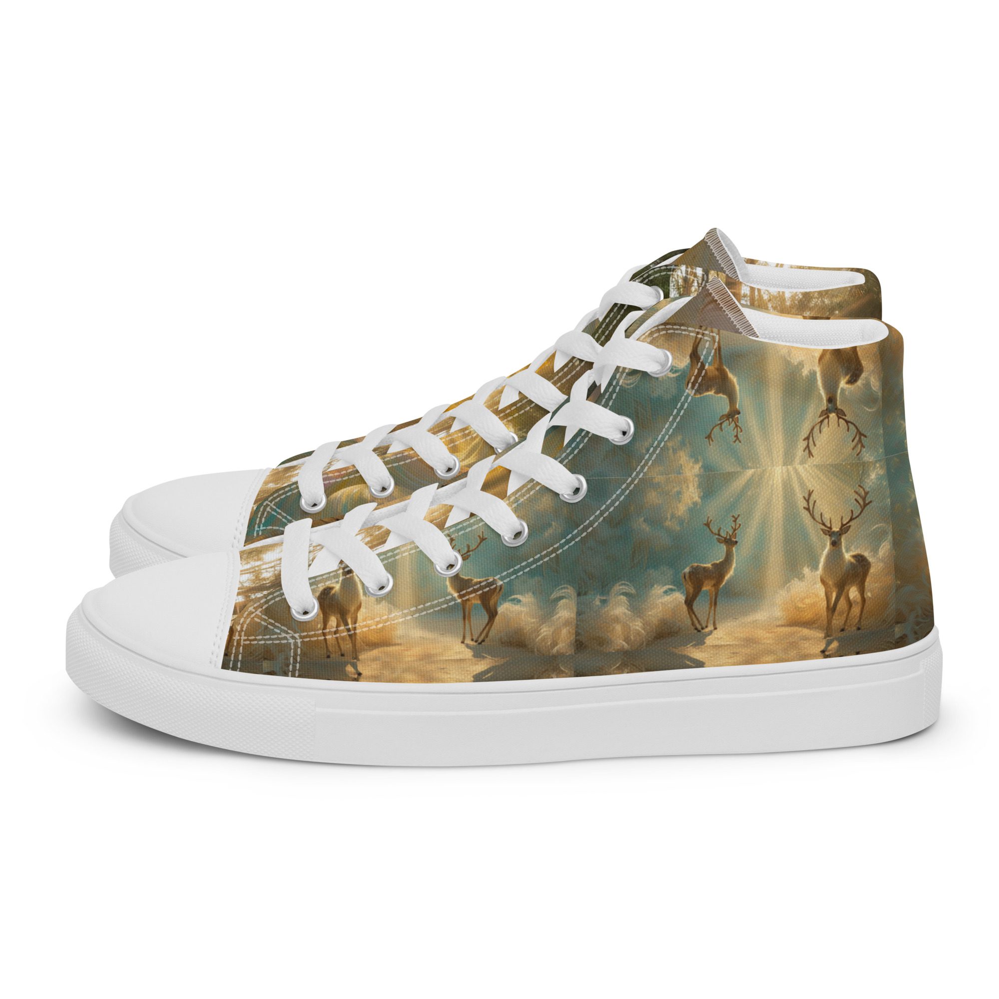 Dreamscape’s Celestial Realm – Men’s High Top Canvas Shoes - Image 27