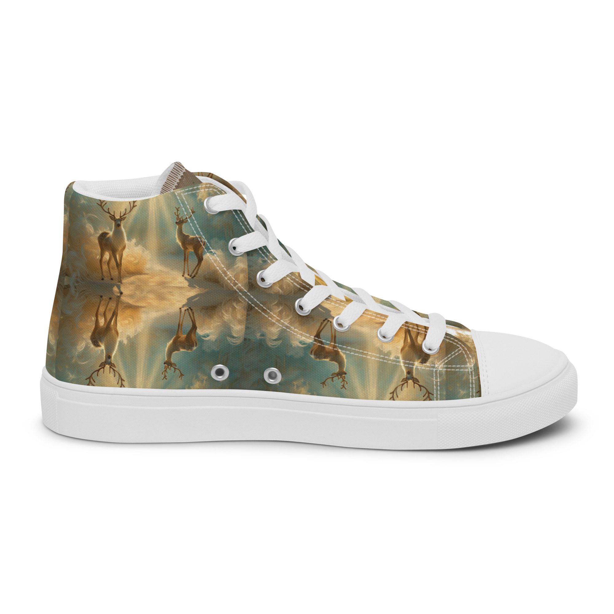 Dreamscape’s Celestial Realm – Men’s High Top Canvas Shoes - Image 23