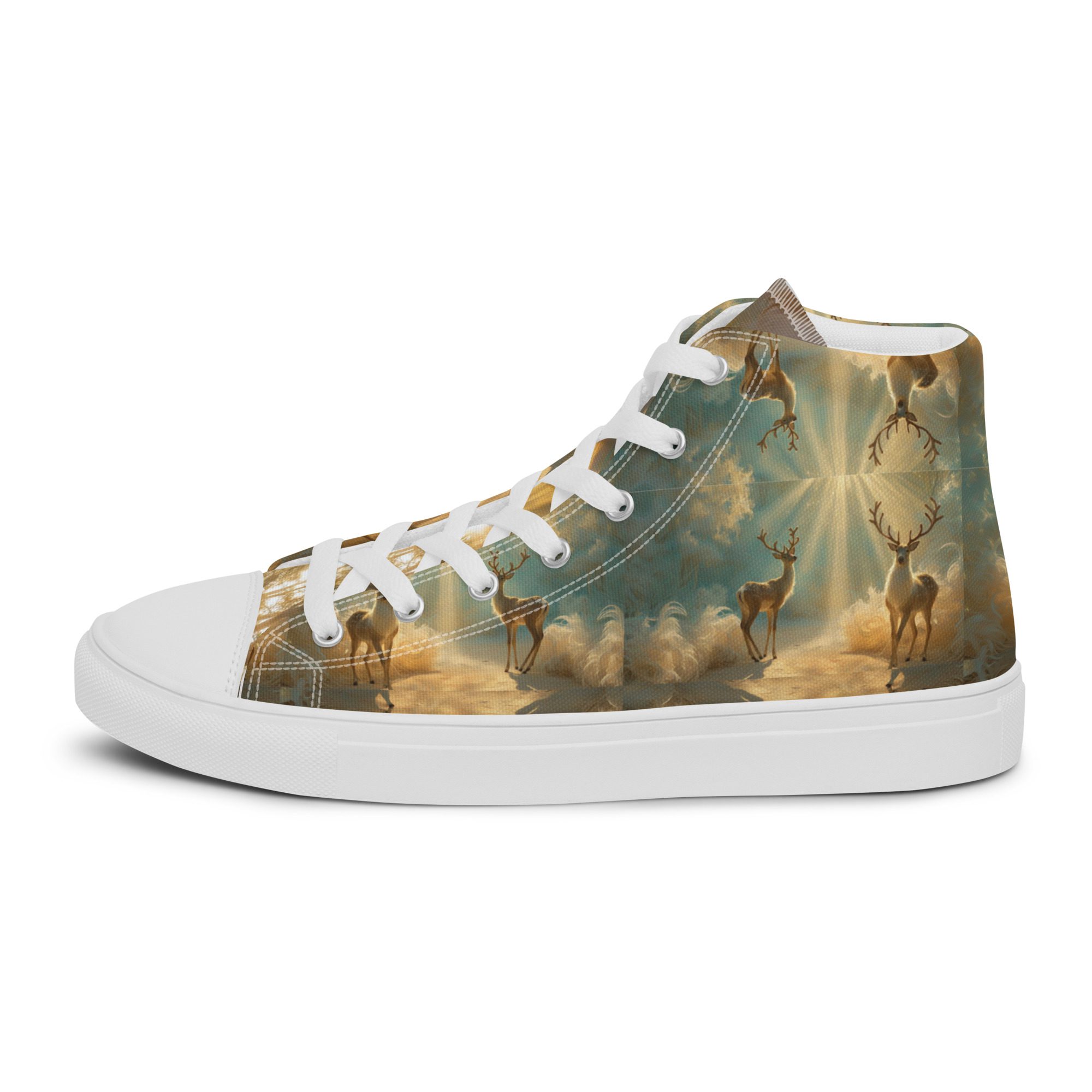 Dreamscape’s Celestial Realm – Men’s High Top Canvas Shoes - Image 24