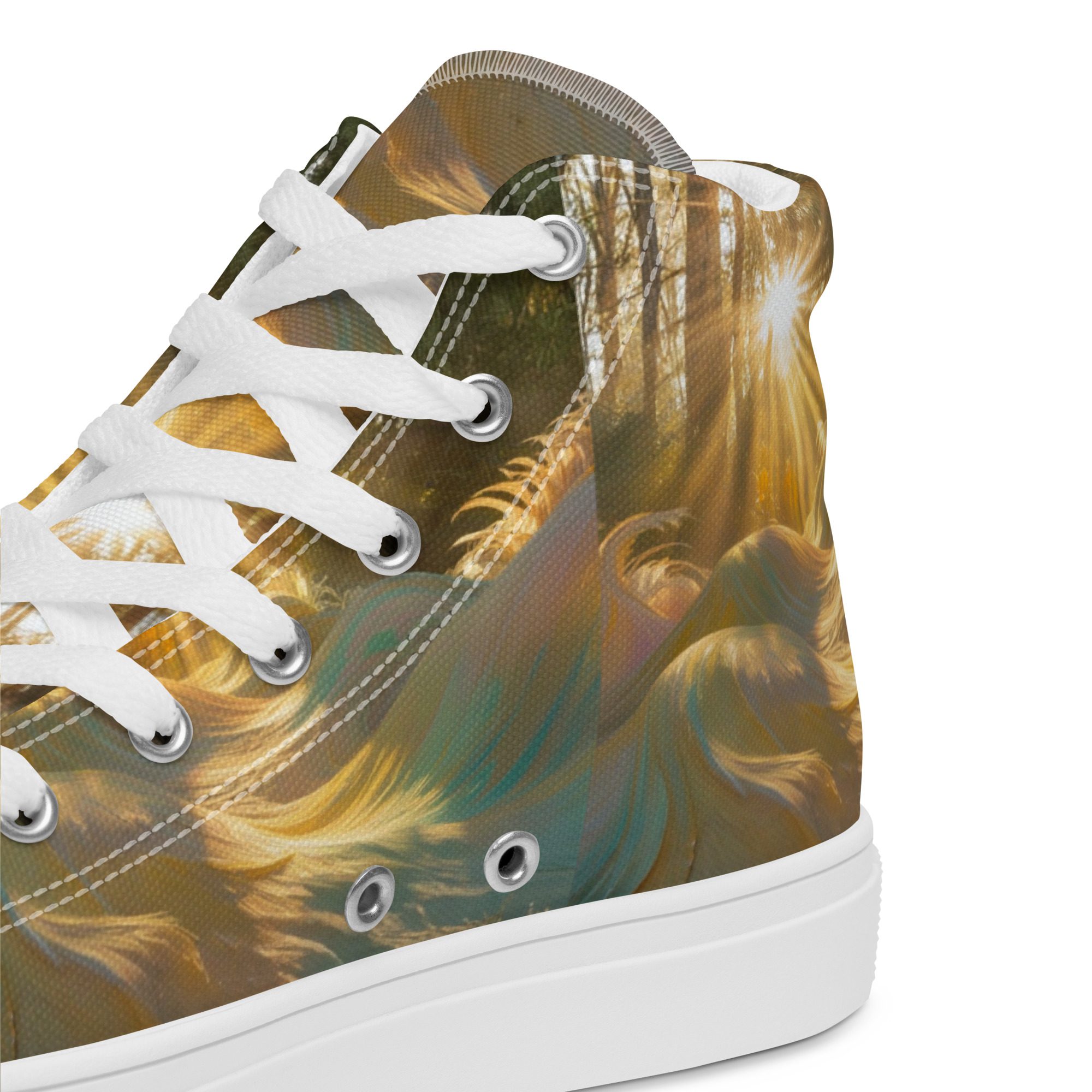 Dreamscape’s Celestial Realm – Men’s High Top Canvas Shoes - Image 17