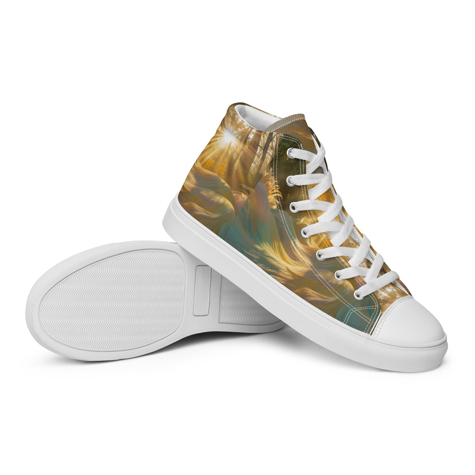 Dreamscape’s Celestial Realm – Men’s High Top Canvas Shoes - Image 5