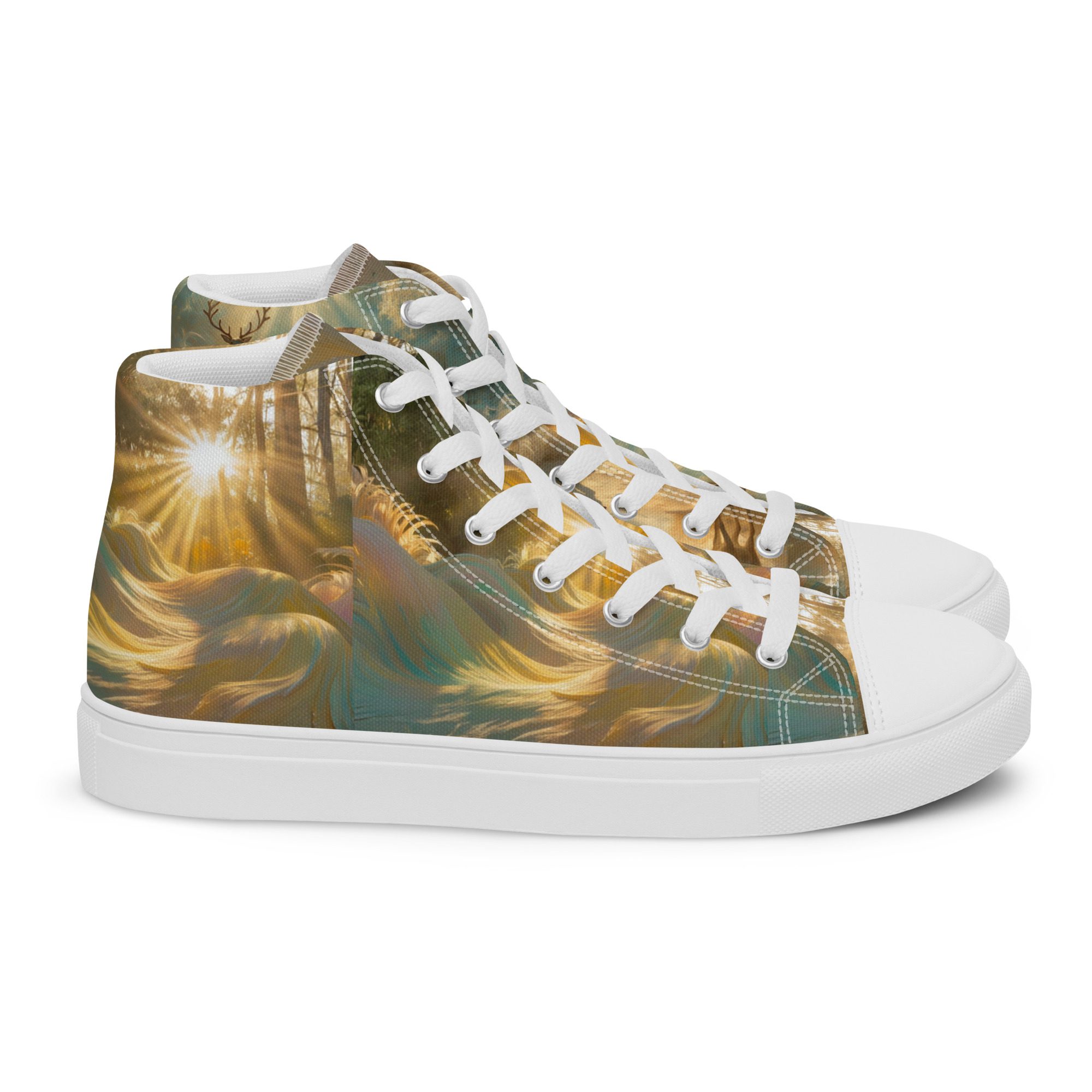 Dreamscape’s Celestial Realm – Men’s High Top Canvas Shoes
