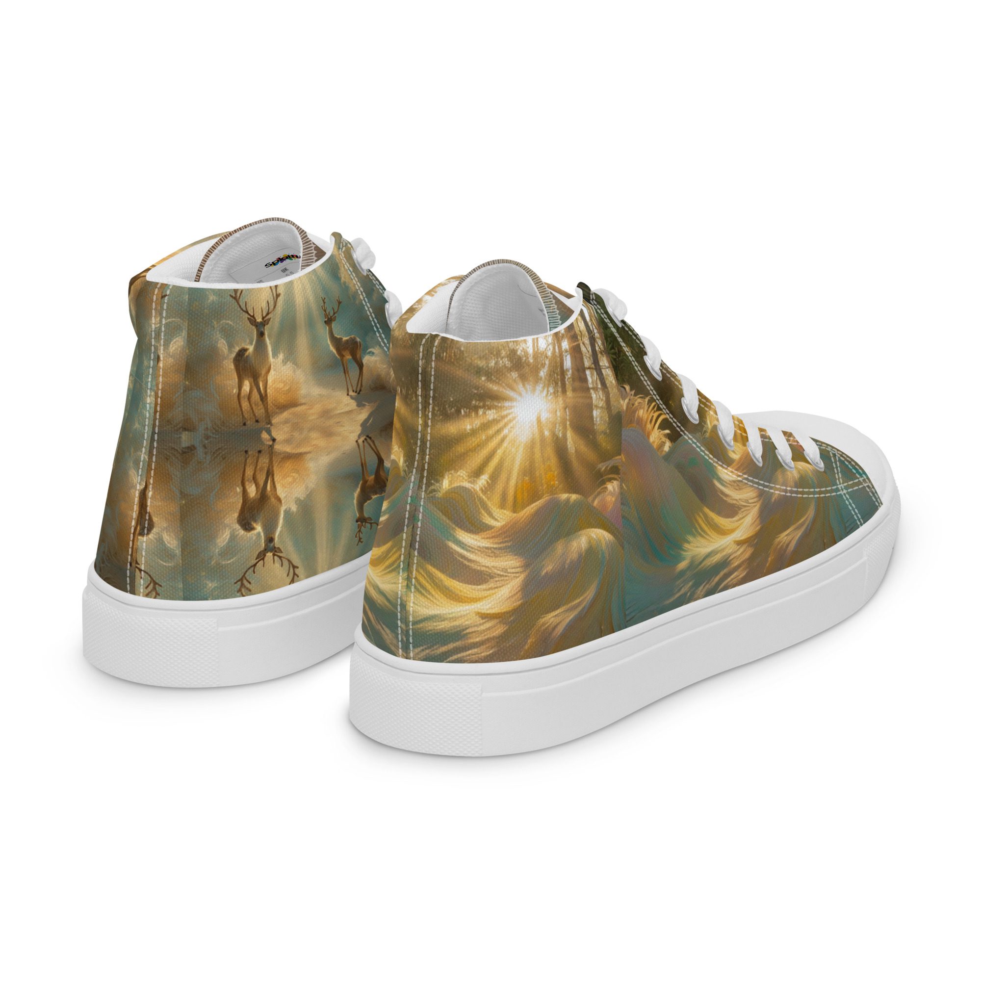 Dreamscape’s Celestial Realm – Men’s High Top Canvas Shoes - Image 33