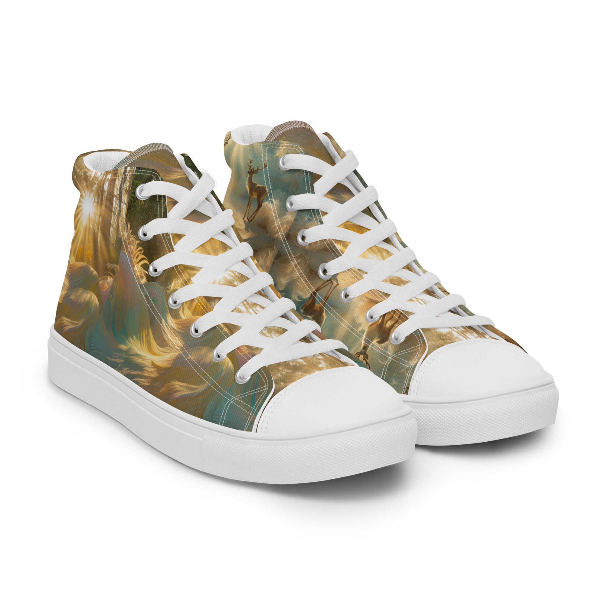 Dreamscape’s Celestial Realm – Men’s High Top Canvas Shoes - Image 34