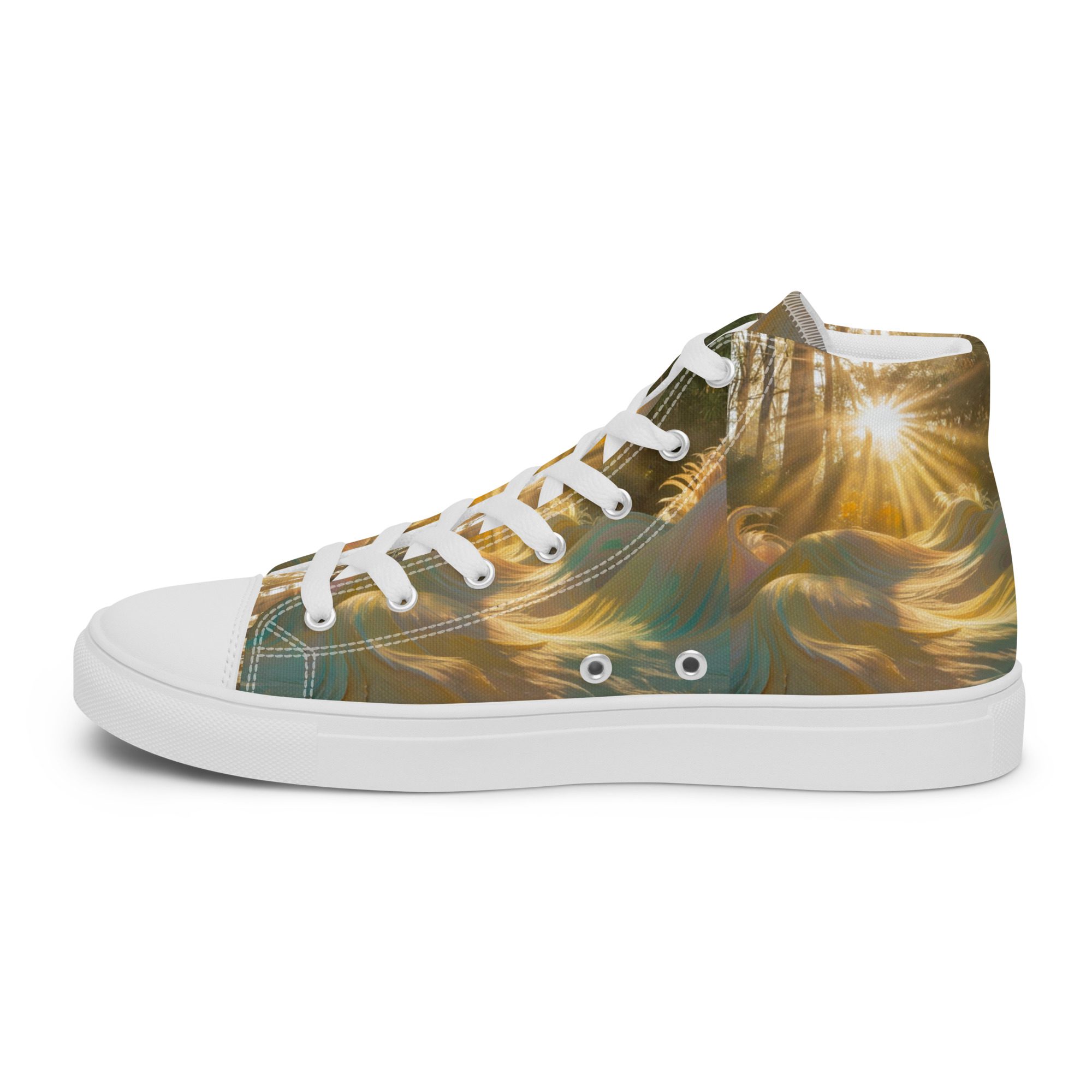 Dreamscape’s Celestial Realm – Men’s High Top Canvas Shoes - Image 26
