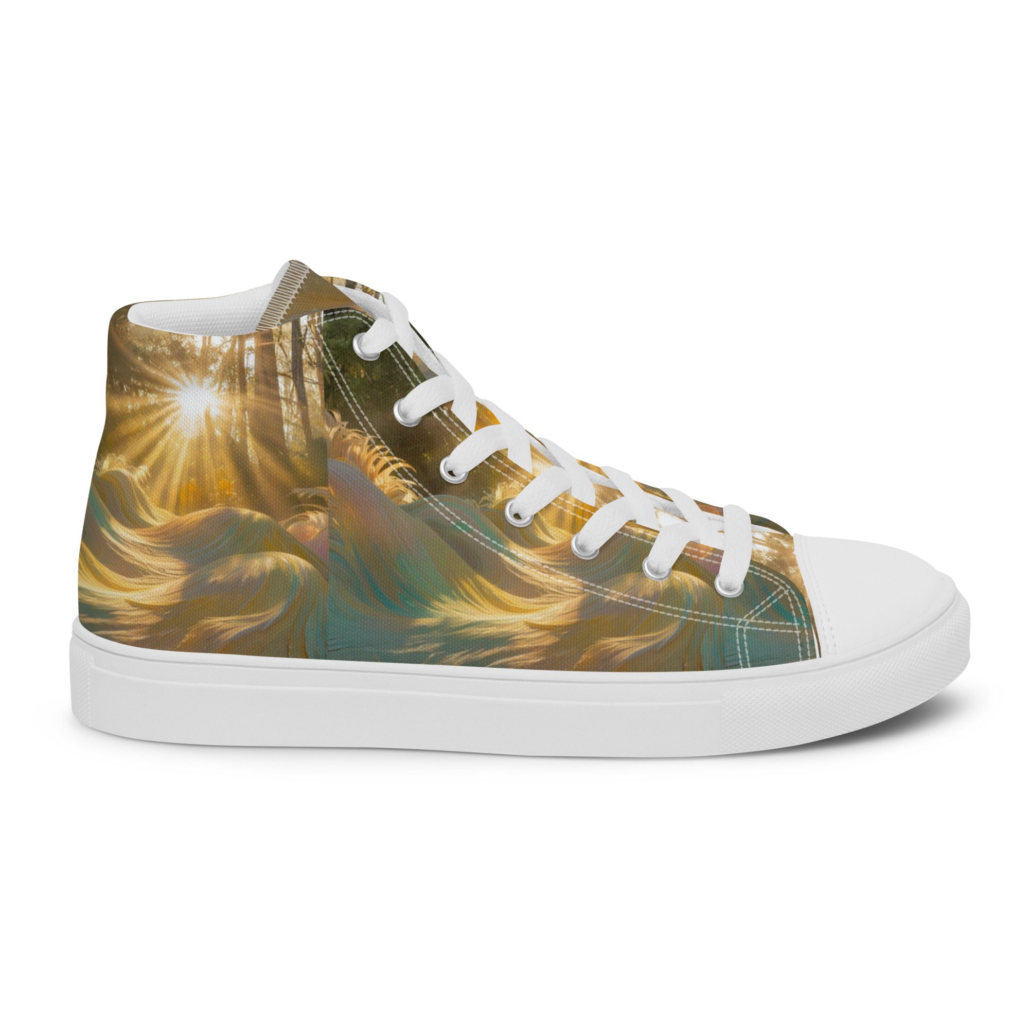Dreamscape’s Celestial Realm – Men’s High Top Canvas Shoes - Image 25