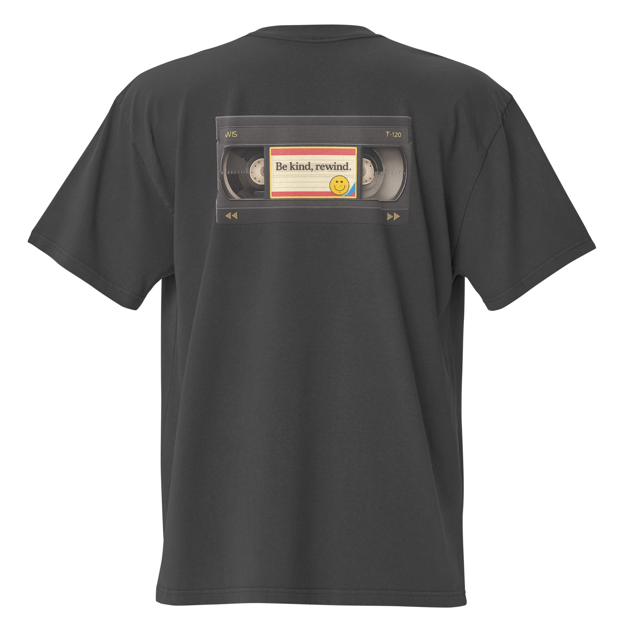 Retro Synthwave Sunset Oversized Tee + “Be Kind, Rewind” Cassette Back - Image 7