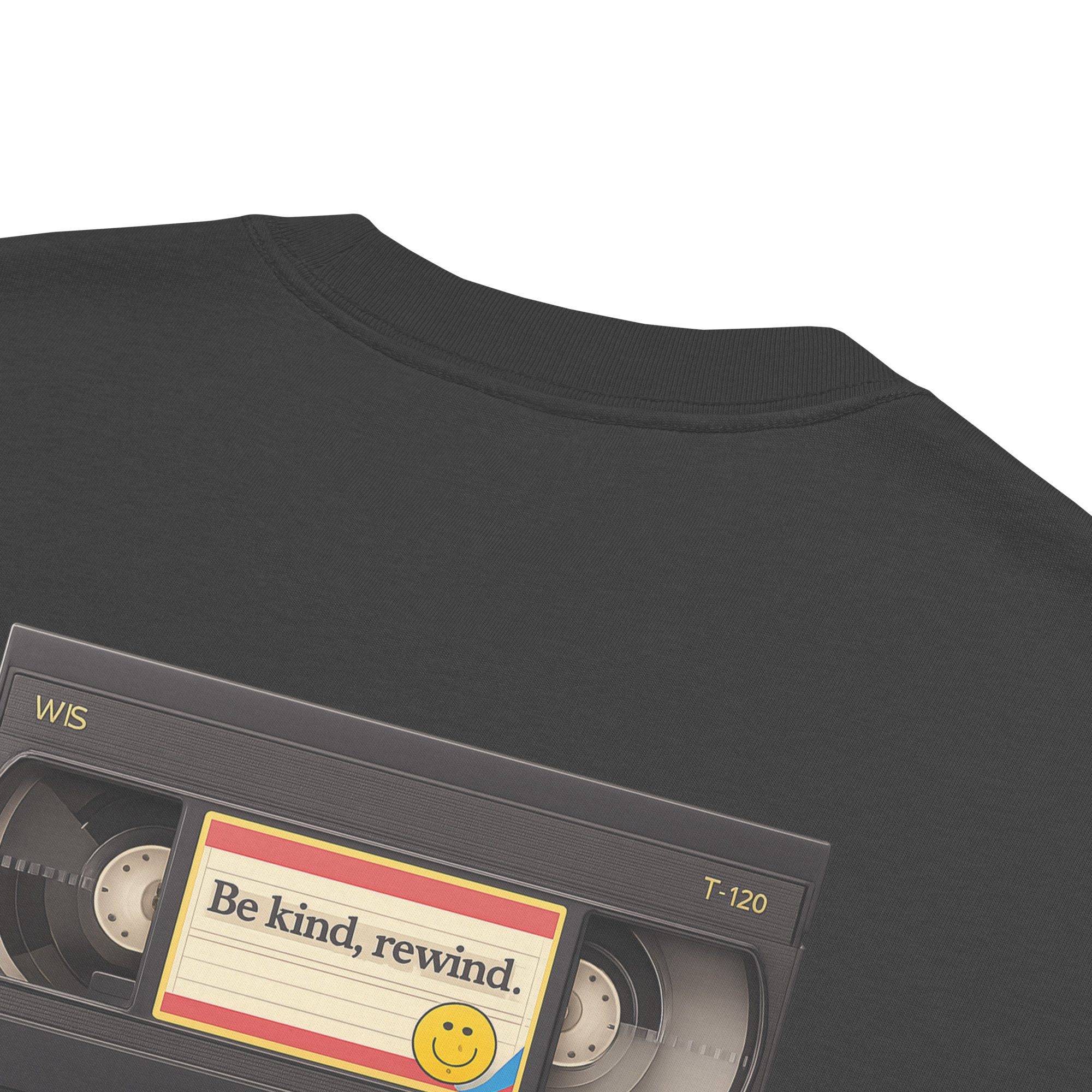 Retro Synthwave Sunset Oversized Tee + “Be Kind, Rewind” Cassette Back - Image 2