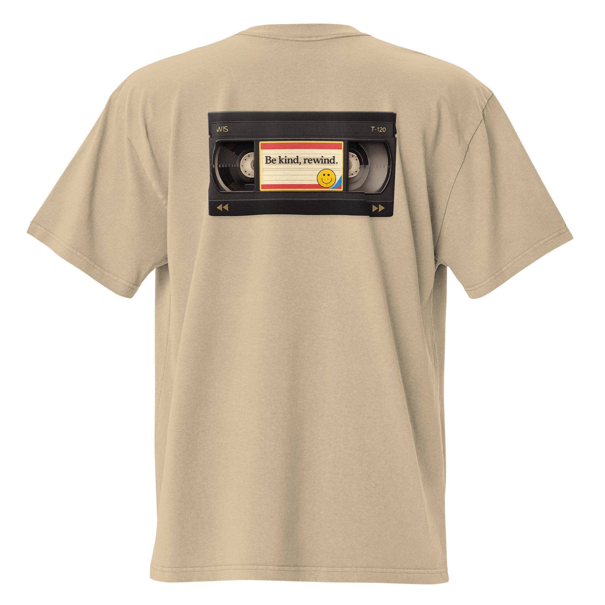 Retro Synthwave Sunset Oversized Tee + “Be Kind, Rewind” Cassette Back - Image 16