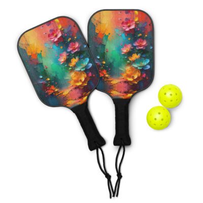 Petals of the Vivid Realm – Pickleball Paddle Set