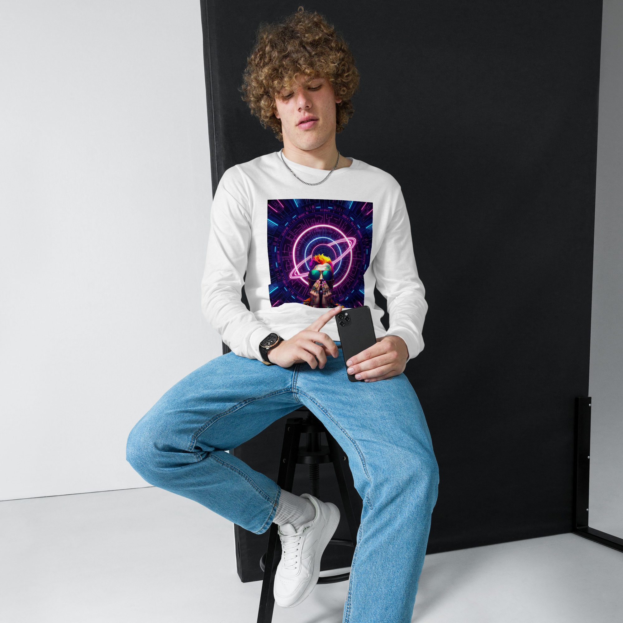 Neon Devotion — Pride Signal Final Run | Unisex Long Sleeve Tee - Image 23