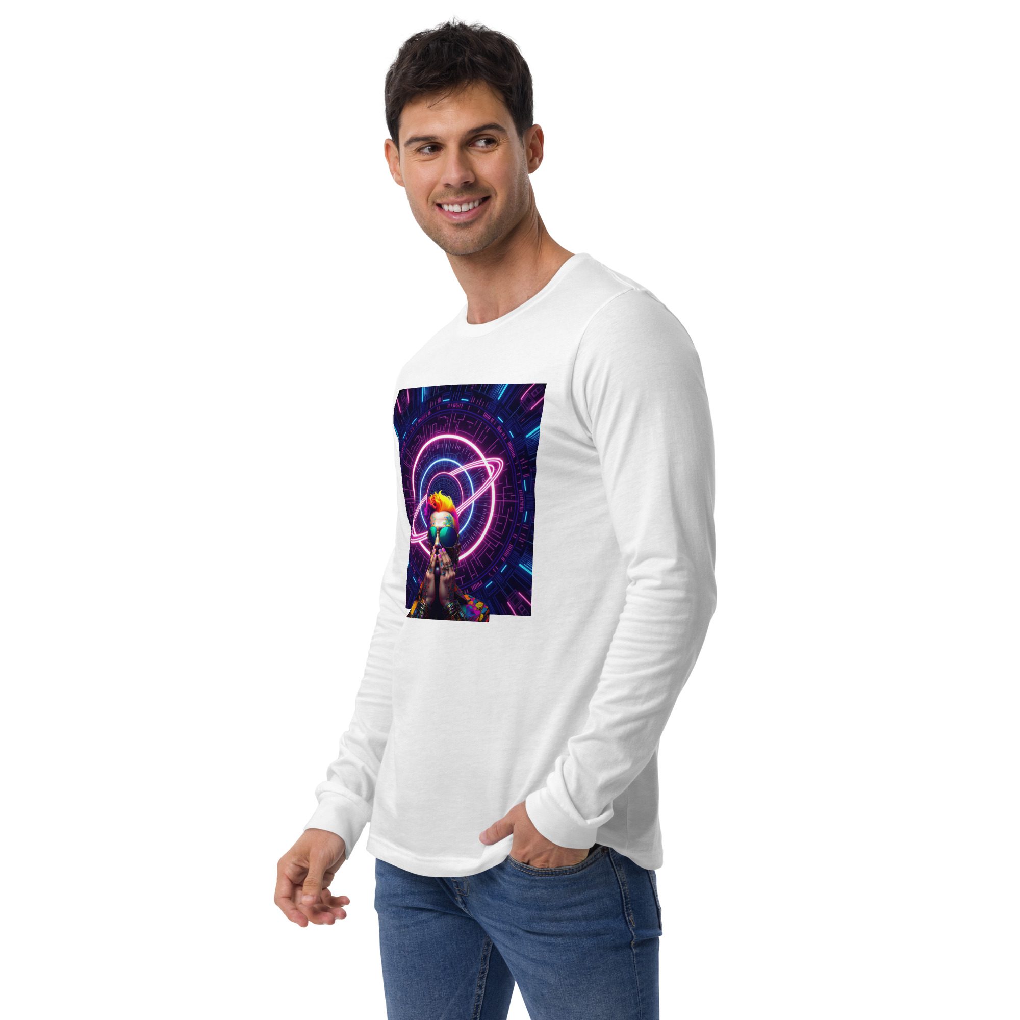 Neon Devotion — Pride Signal Final Run | Unisex Long Sleeve Tee - Image 9