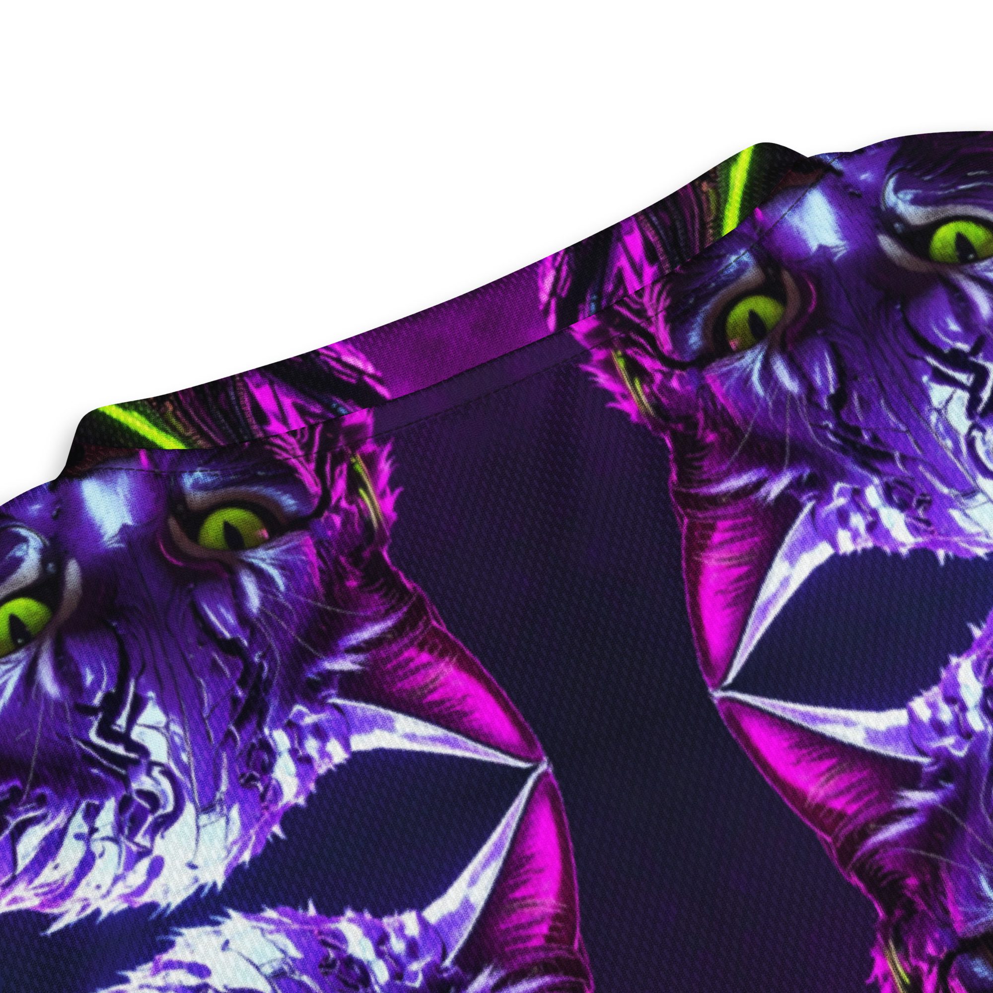 Neon Sovereign: Cyber Feline Mirror — All-Over Print Jersey Shirt - Image 15