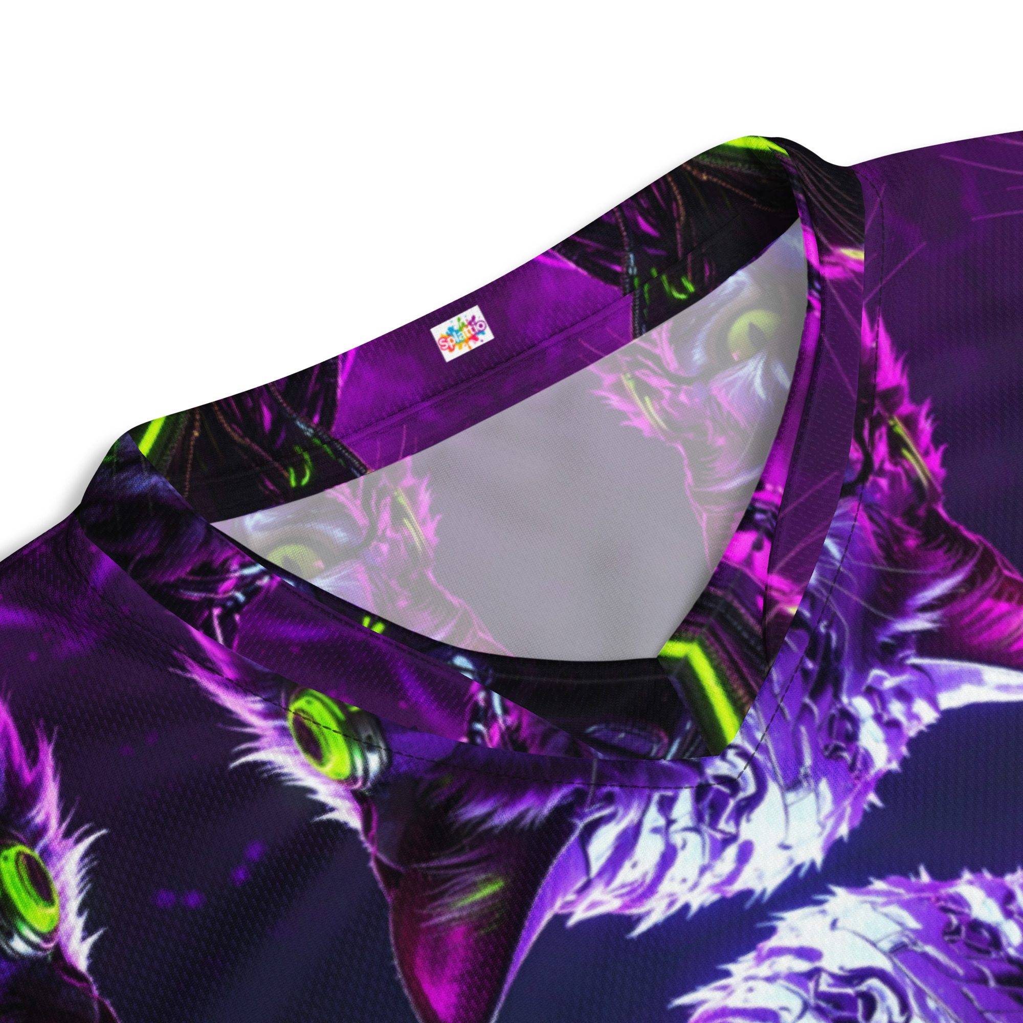 Neon Sovereign: Cyber Feline Mirror — All-Over Print Jersey Shirt - Image 14