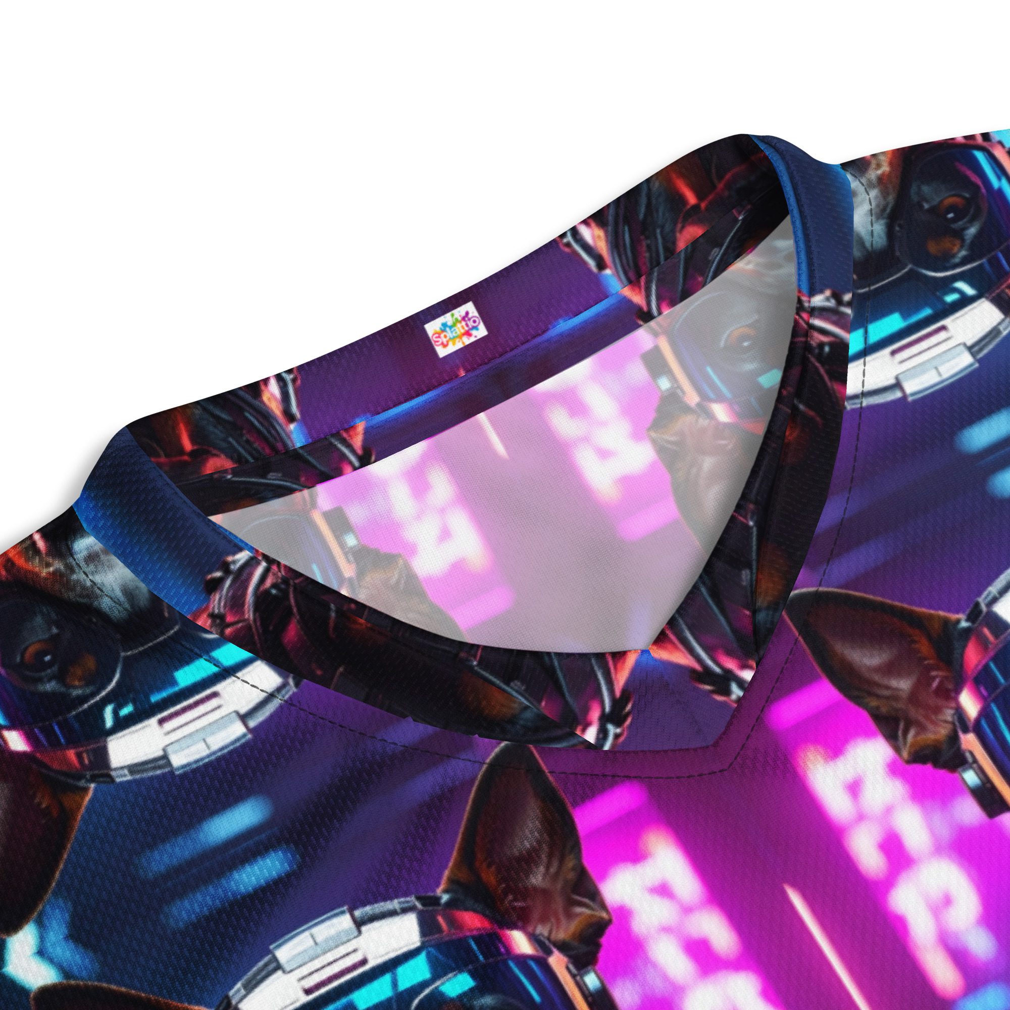 Neon Night Runner: No Replay Recycled Unisex Sports Jersey - Image 15