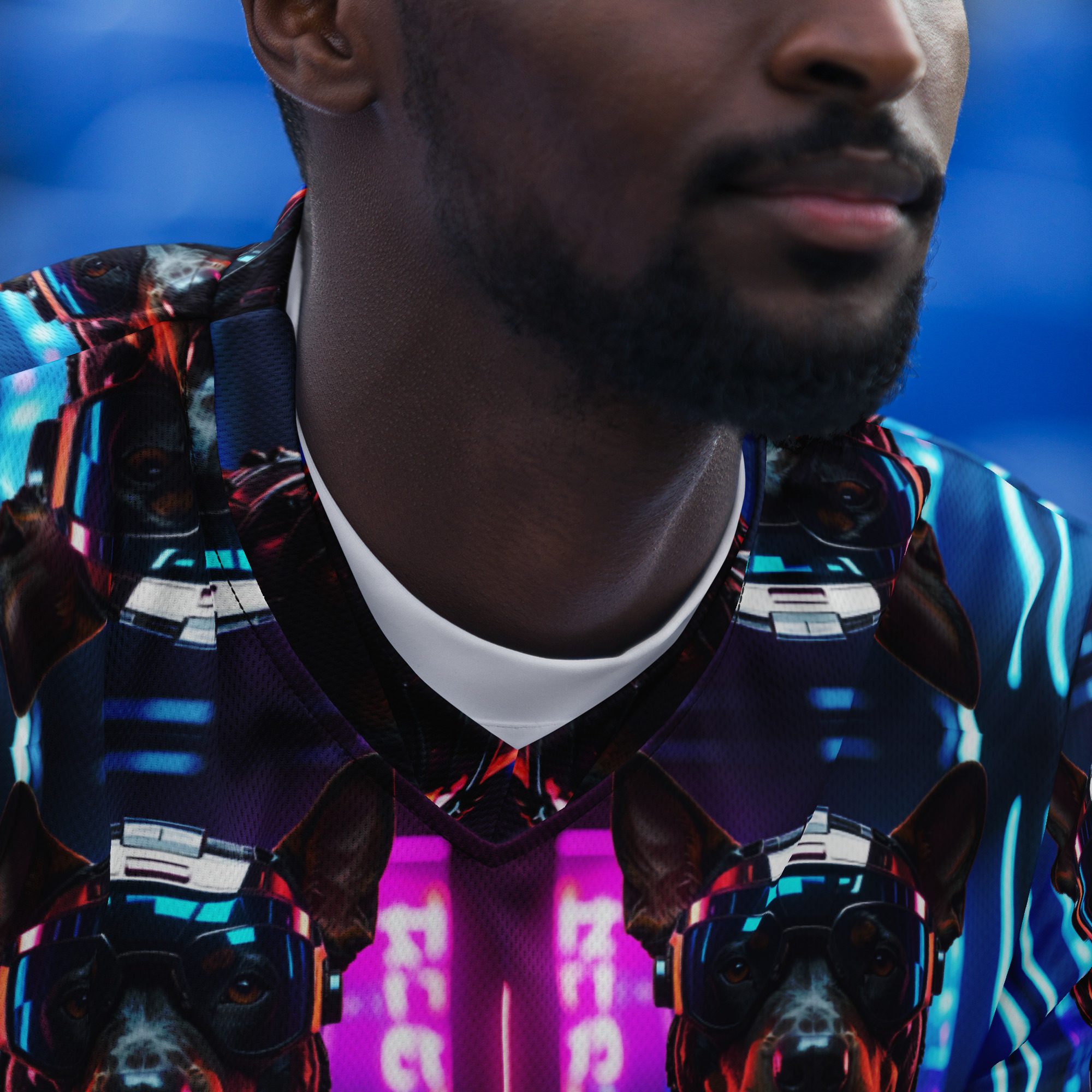 Neon Night Runner: No Replay Recycled Unisex Sports Jersey - Image 9