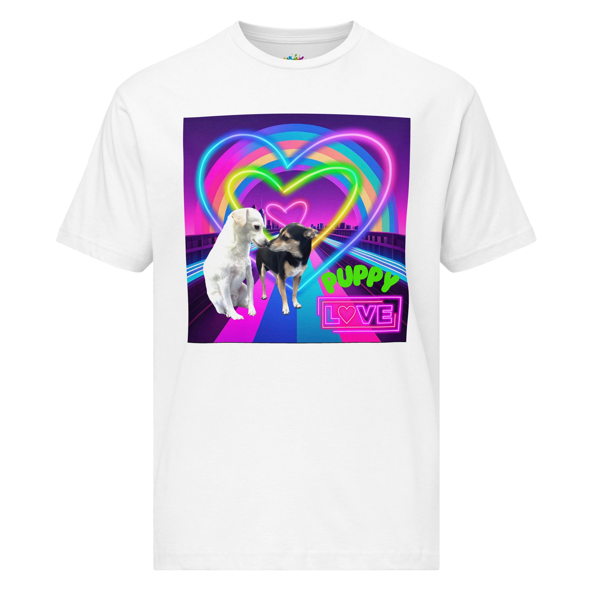 Puppy Love: Neon Hearts Forever – Limited Rave Drop Unisex Fine Jersey Tee - Image 2