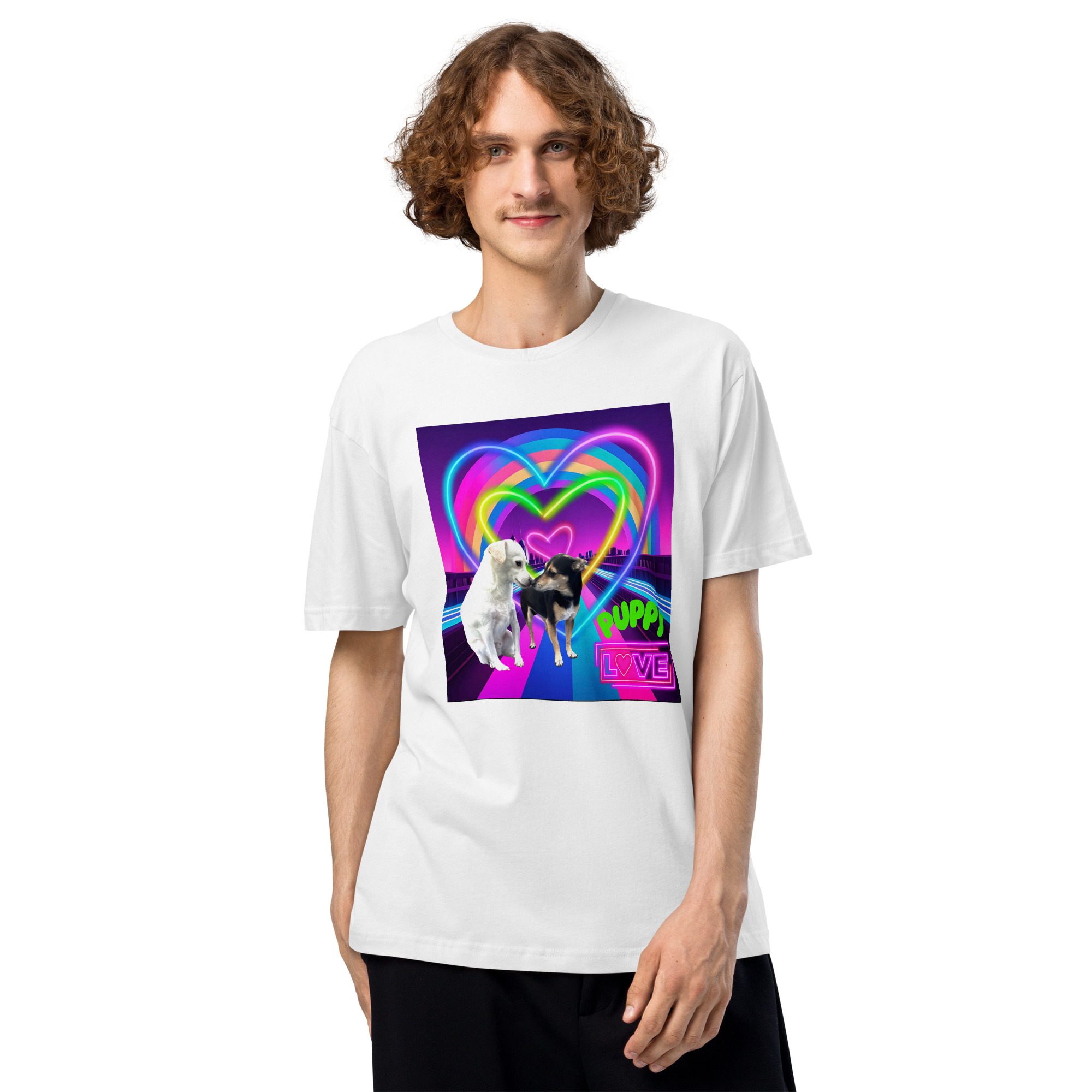 Puppy Love: Neon Hearts Forever – Limited Rave Drop Unisex Fine Jersey Tee
