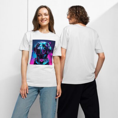 Labrador’s Chromatic Heartbeat: Faithful Companion – Unisex Fine Jersey Tee