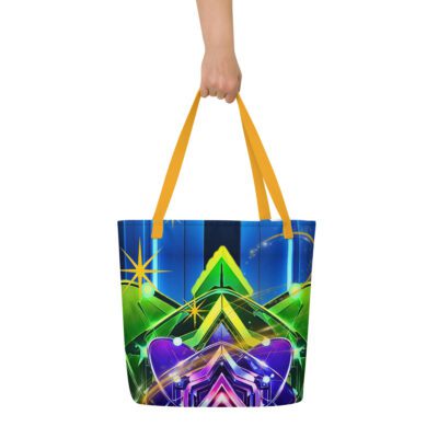 Nova Reactor Cyberpunk Energy Core: All-Over Print Large Tote Bag