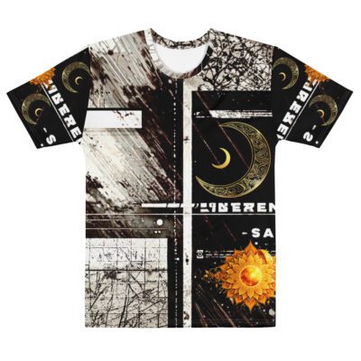 Solar Eclipse Sigil — Celestial Sun & Moon in Gothic Festival Streetwear | Astrology-Infused Spiritual Aesthetic | Men’s Cotton Crew Neck T-Shirt