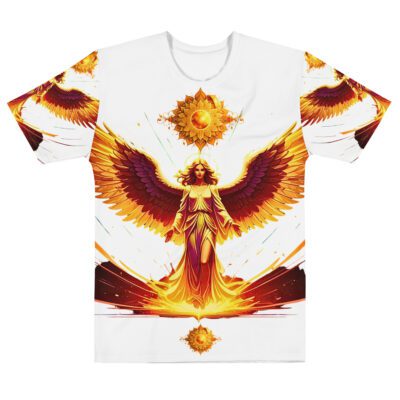 Celestial Guardian Core — Radiant Angel Sigil in Divine Light Streetwear | Sacred Protection Energy Aesthetic | Men’s Cotton Crew Neck T-Shirt