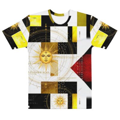Solar Dominion — Celestial Sun Sigil in Cosmic Astrology Streetwear with Sacred Geometry Light Energy Aesthetic | Men’s Cotton Crew Neck T-Shirt